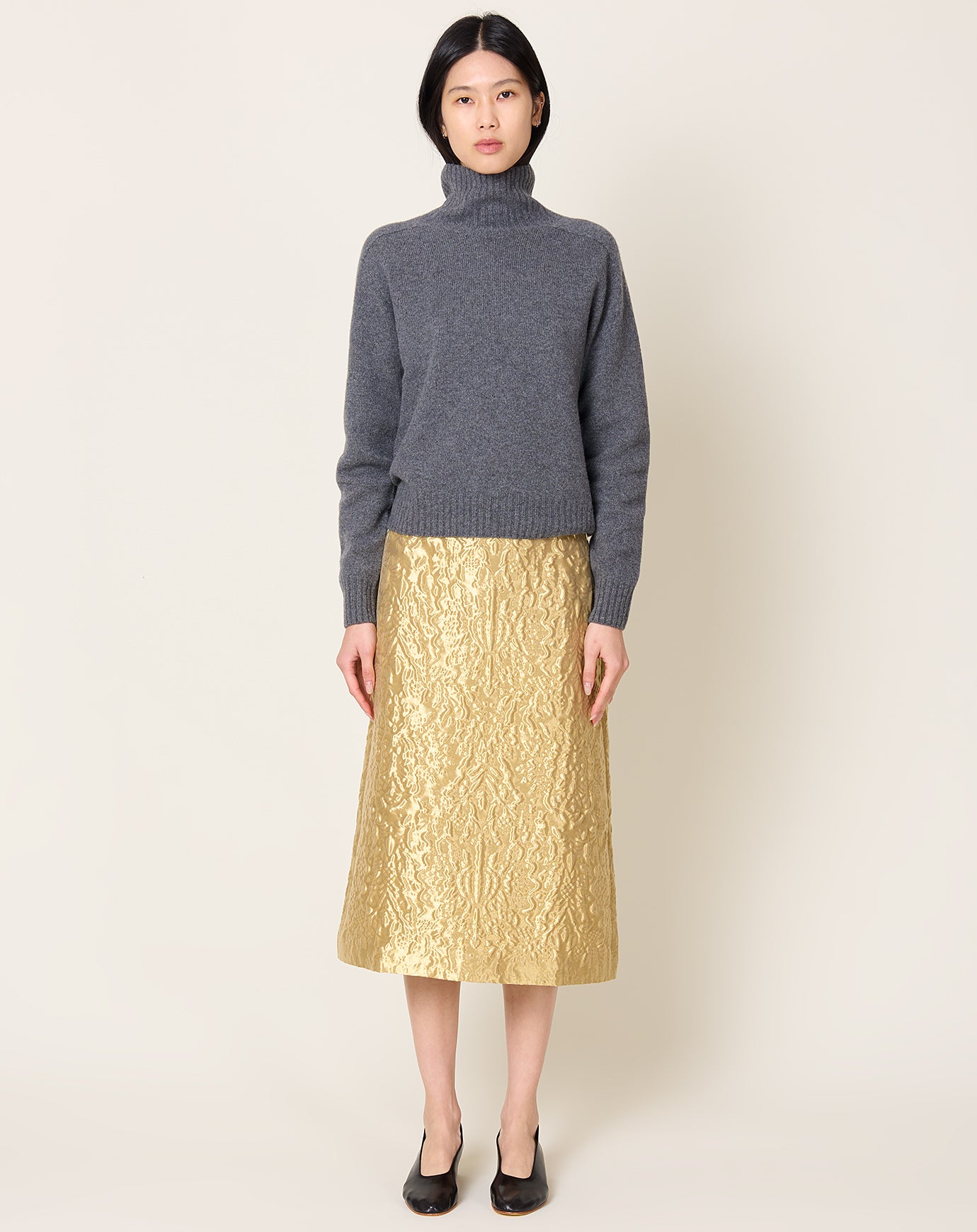 Kallmeyer Beck A-line Skirt in Pure Gold