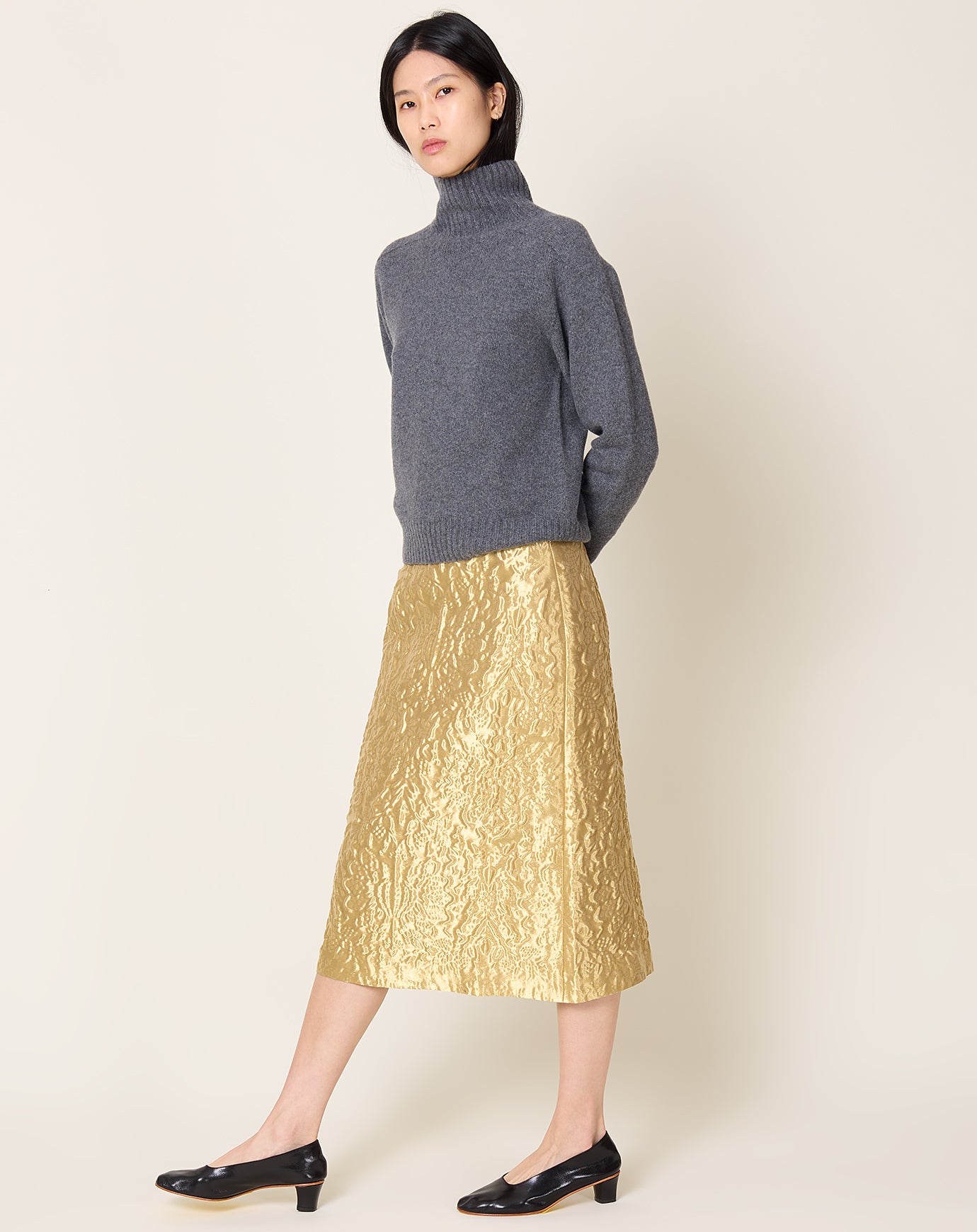 Kallmeyer Beck A-line Skirt in Pure Gold