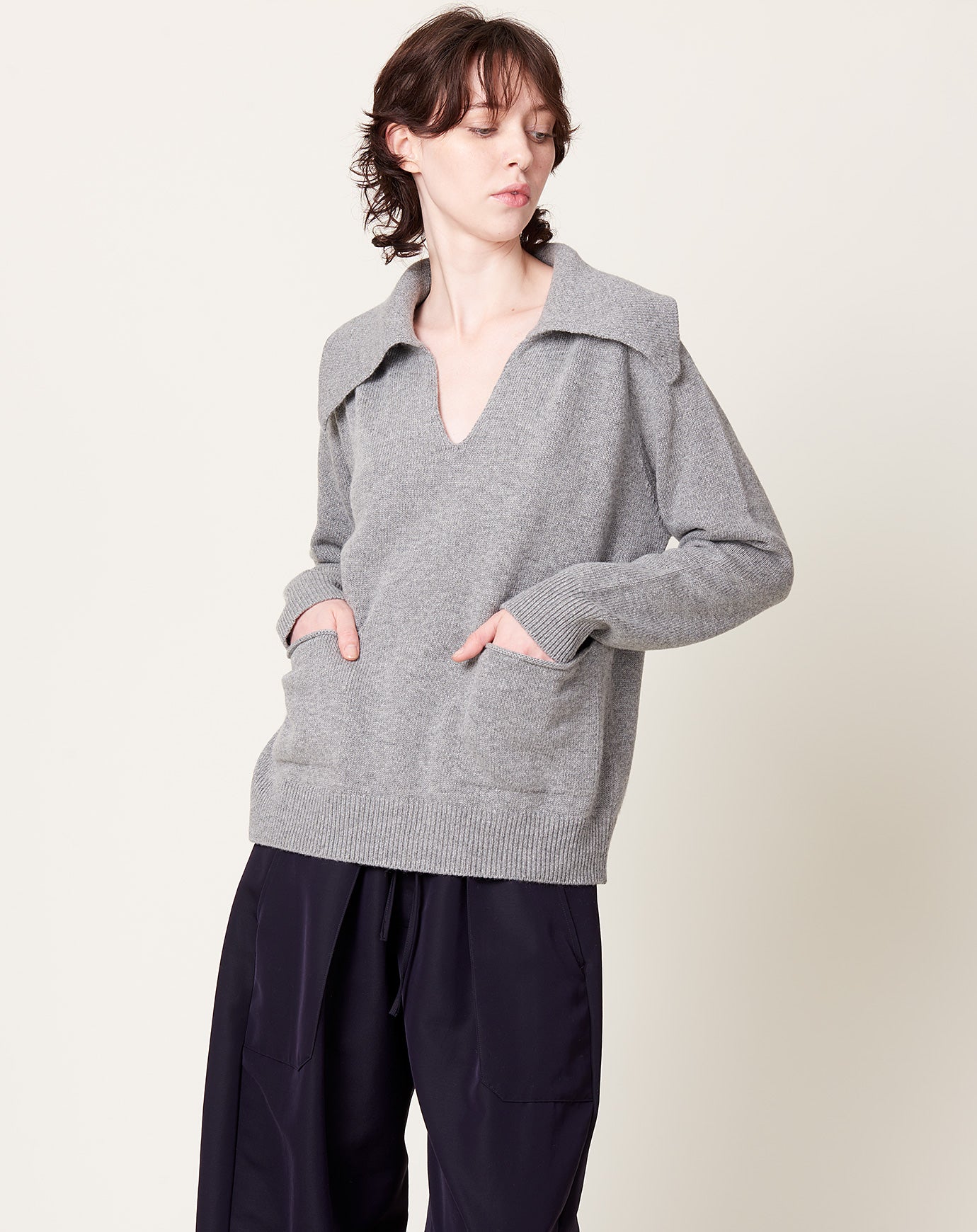 Kallmeyer Betina Collared Sweater in Sterling