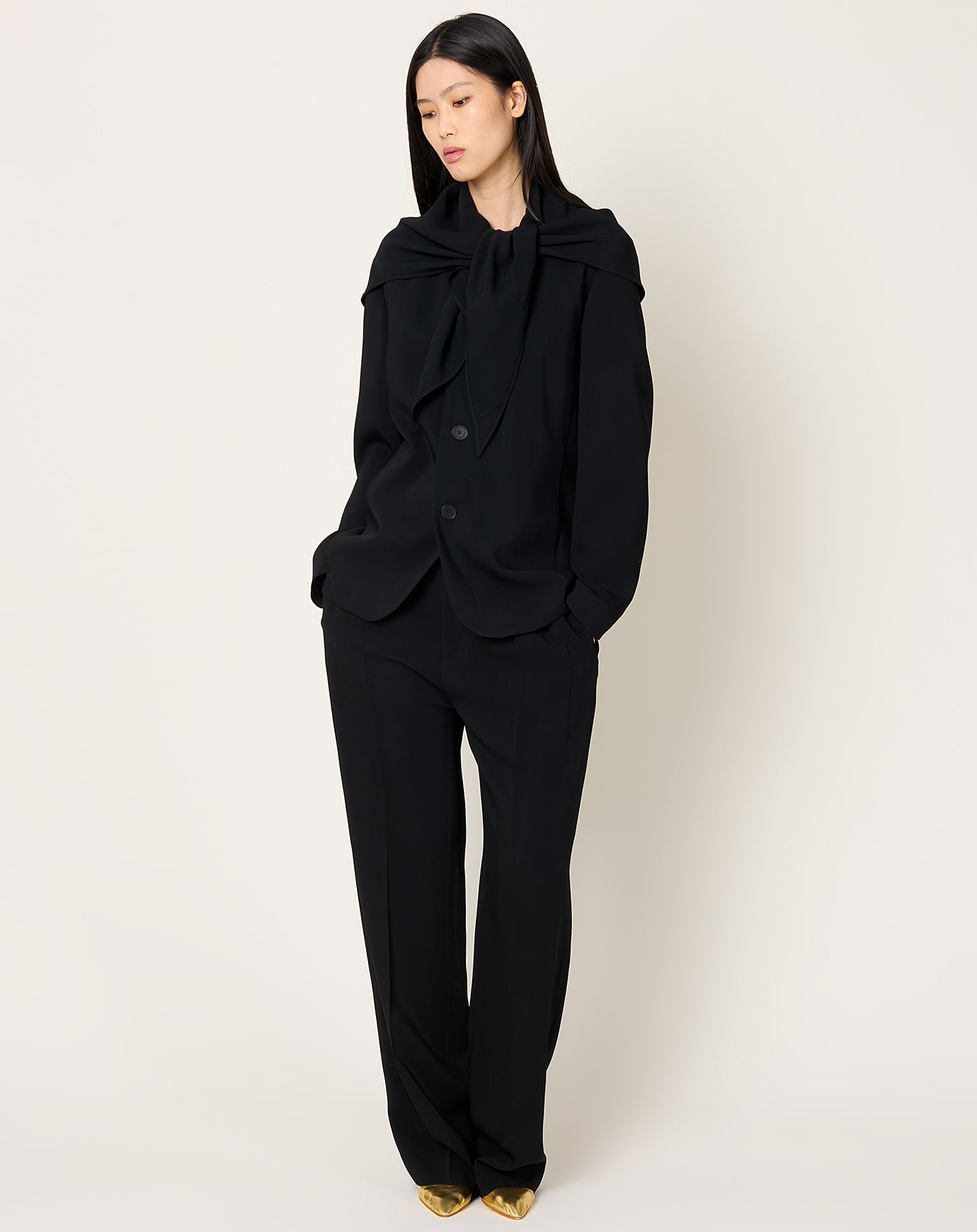 Kallmeyer Jamie Scarf Blazer in Black