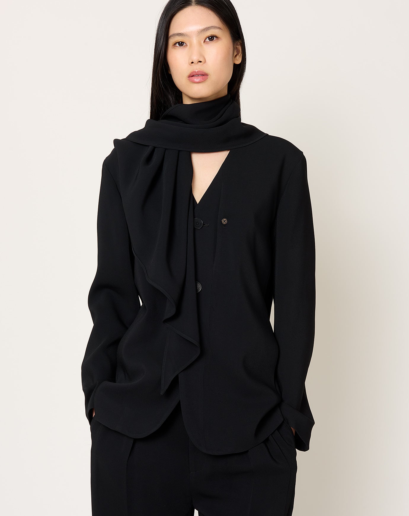 Kallmeyer Jamie Scarf Blazer in Black