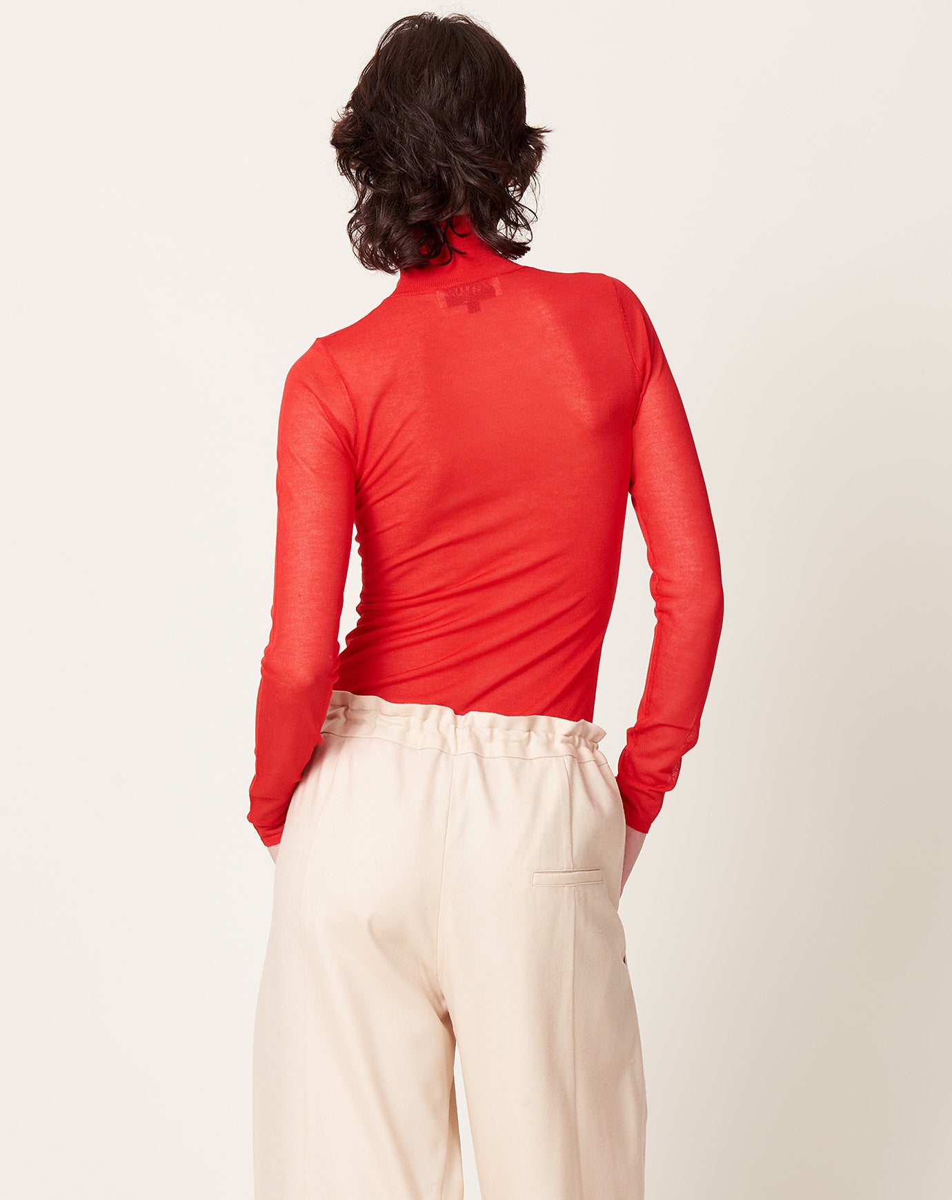 Kallmeyer Lyra Sheer Turtleneck in Scarlet