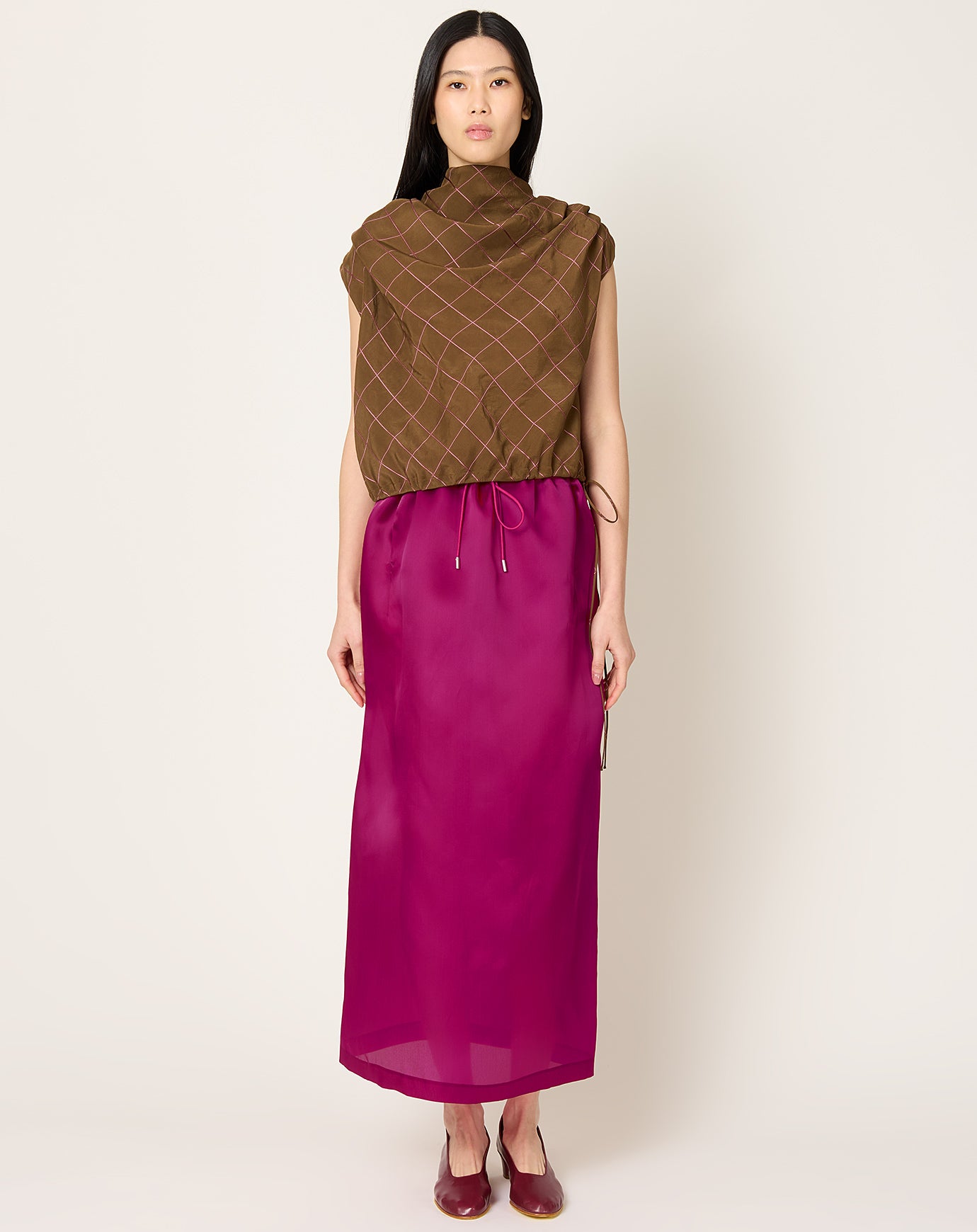 Kallmeyer Regina Drawstring Skirt in Peony