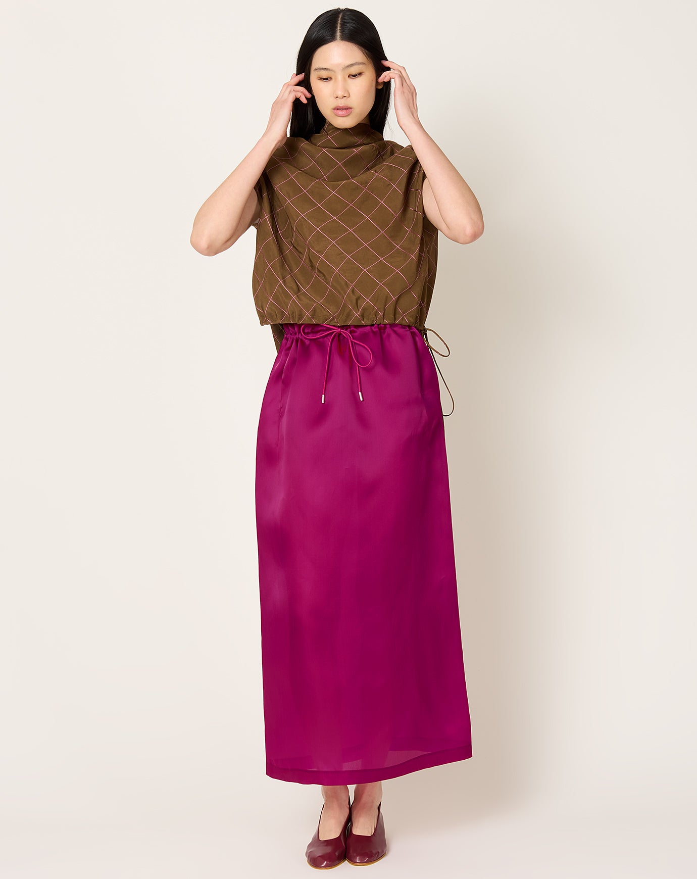 Kallmeyer Regina Drawstring Skirt in Peony