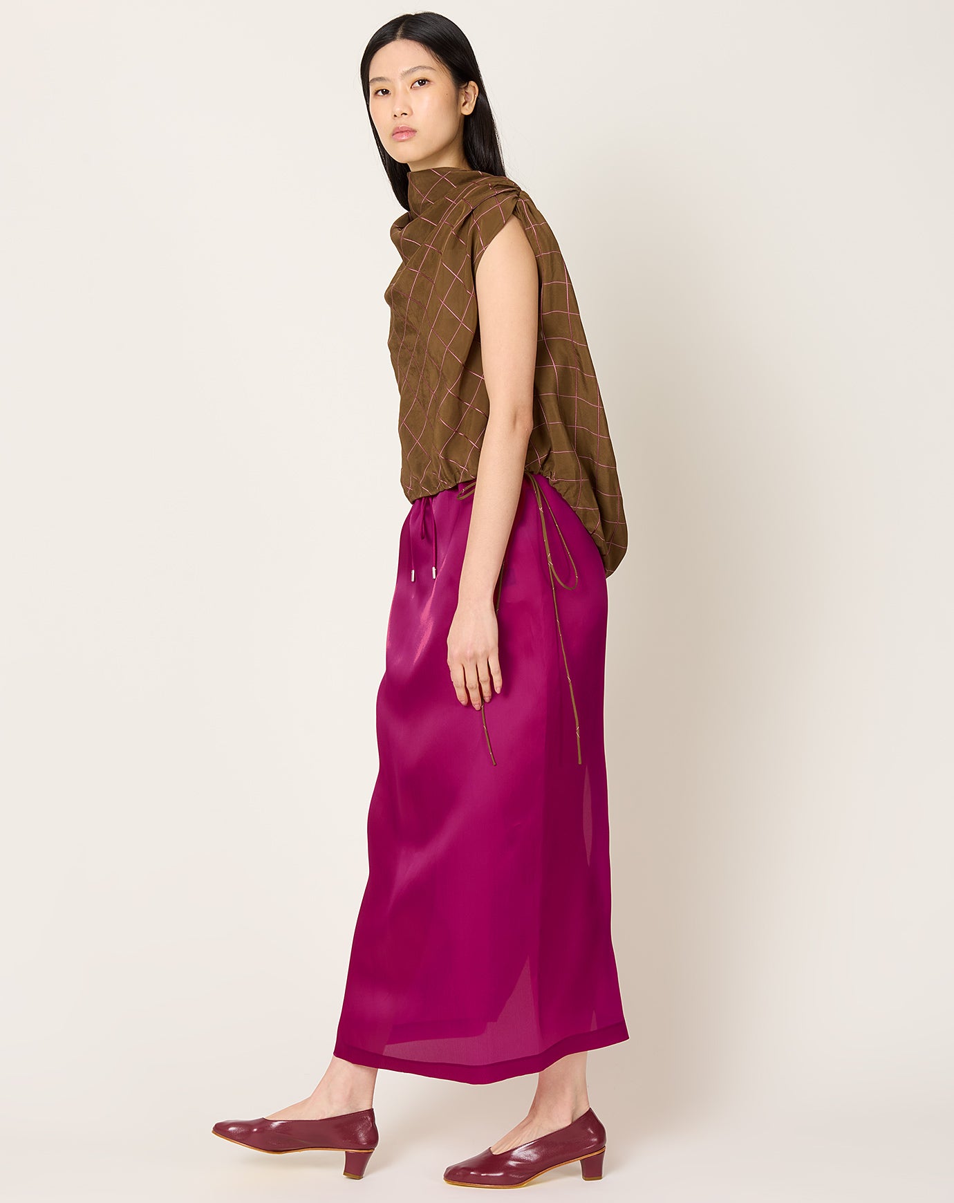 Kallmeyer Regina Drawstring Skirt in Peony