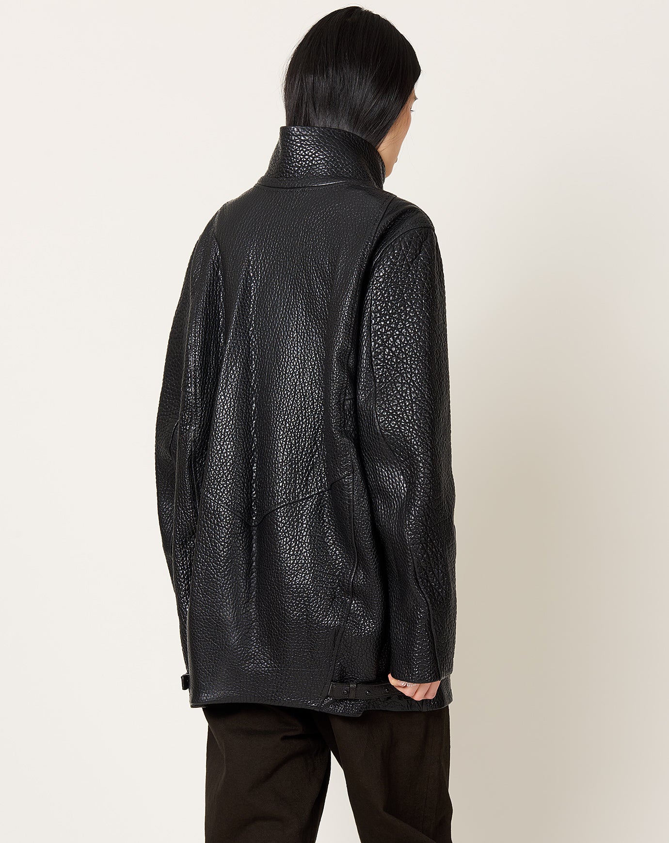 Kallmeyer Willow Leather Car Coat in Black