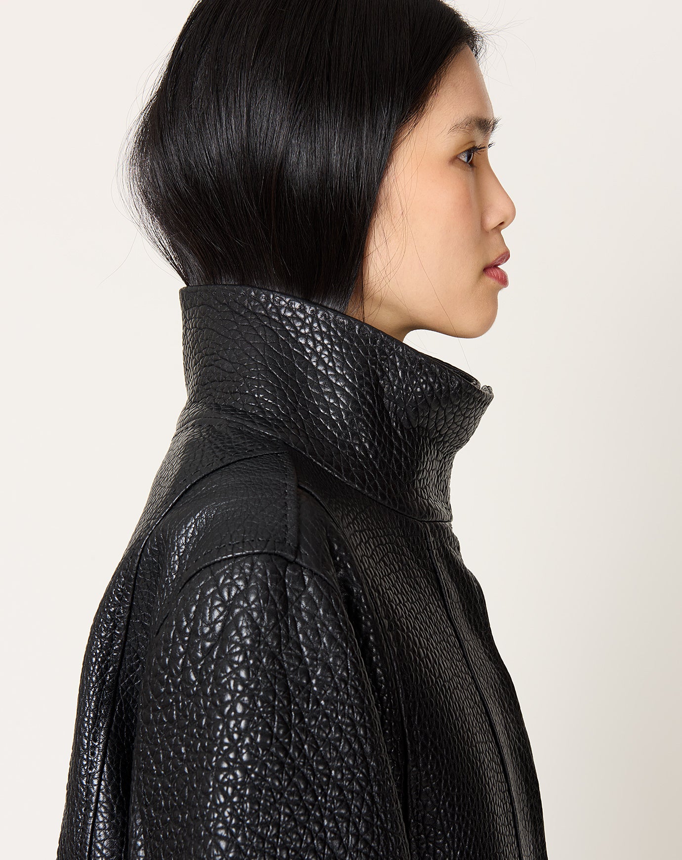 Kallmeyer Willow Leather Car Coat in Black