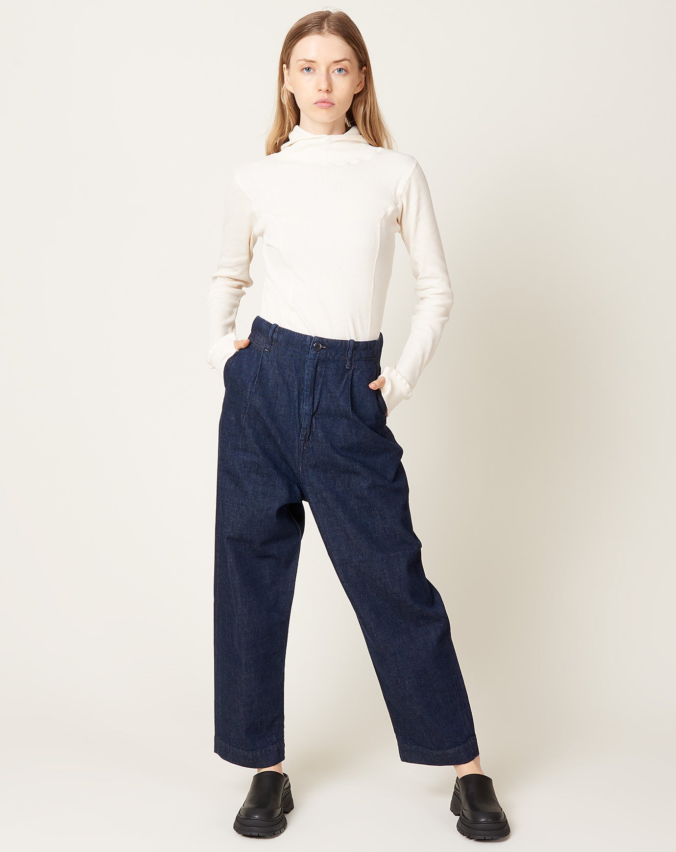 Kapital 11.5oz Denim High Waisted NIME Pants (OW) IDG