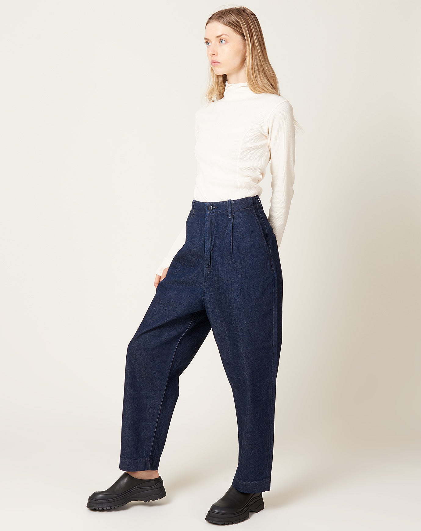 Kapital 11.5oz Denim High Waisted NIME Pants (OW) IDG