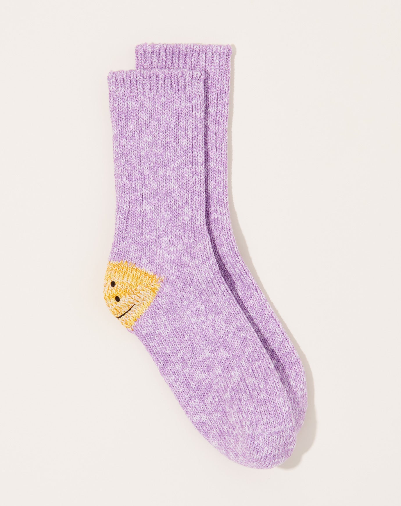 Kapital 56 Yarns 3x1 Rib RAINBOWY HAPPY HEEL Socks in Purple