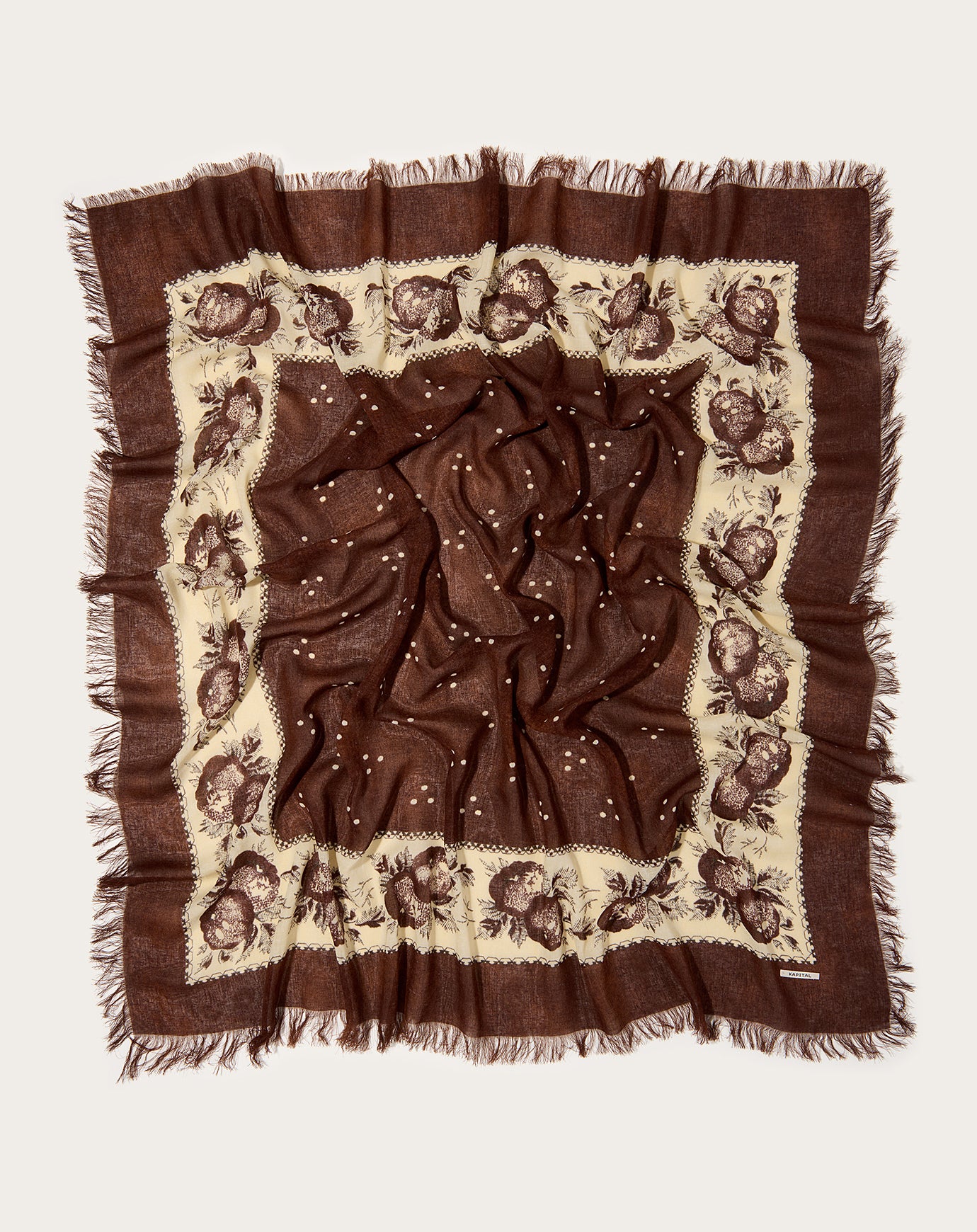 Kapital Bandana BIG Fringed Stole (Persimmon)