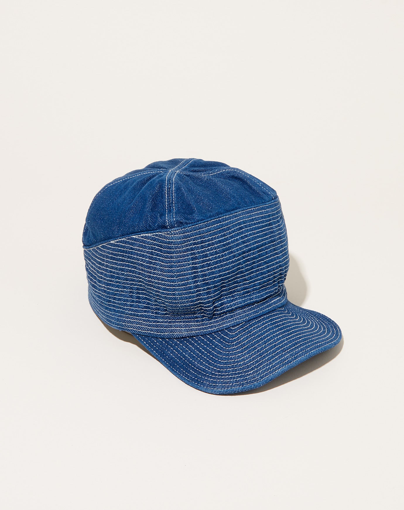 Kapital 11.5oz Denim THE OLD MAN AND THE SEA Cap in Midtone