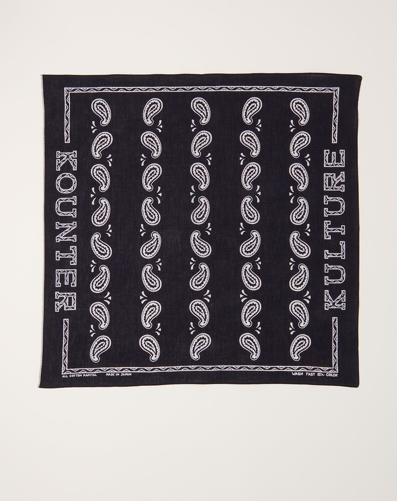 Kapital Fastcolor Selvedge Bandana (KOUNTER KULTURE PECOS Paisley) in Black