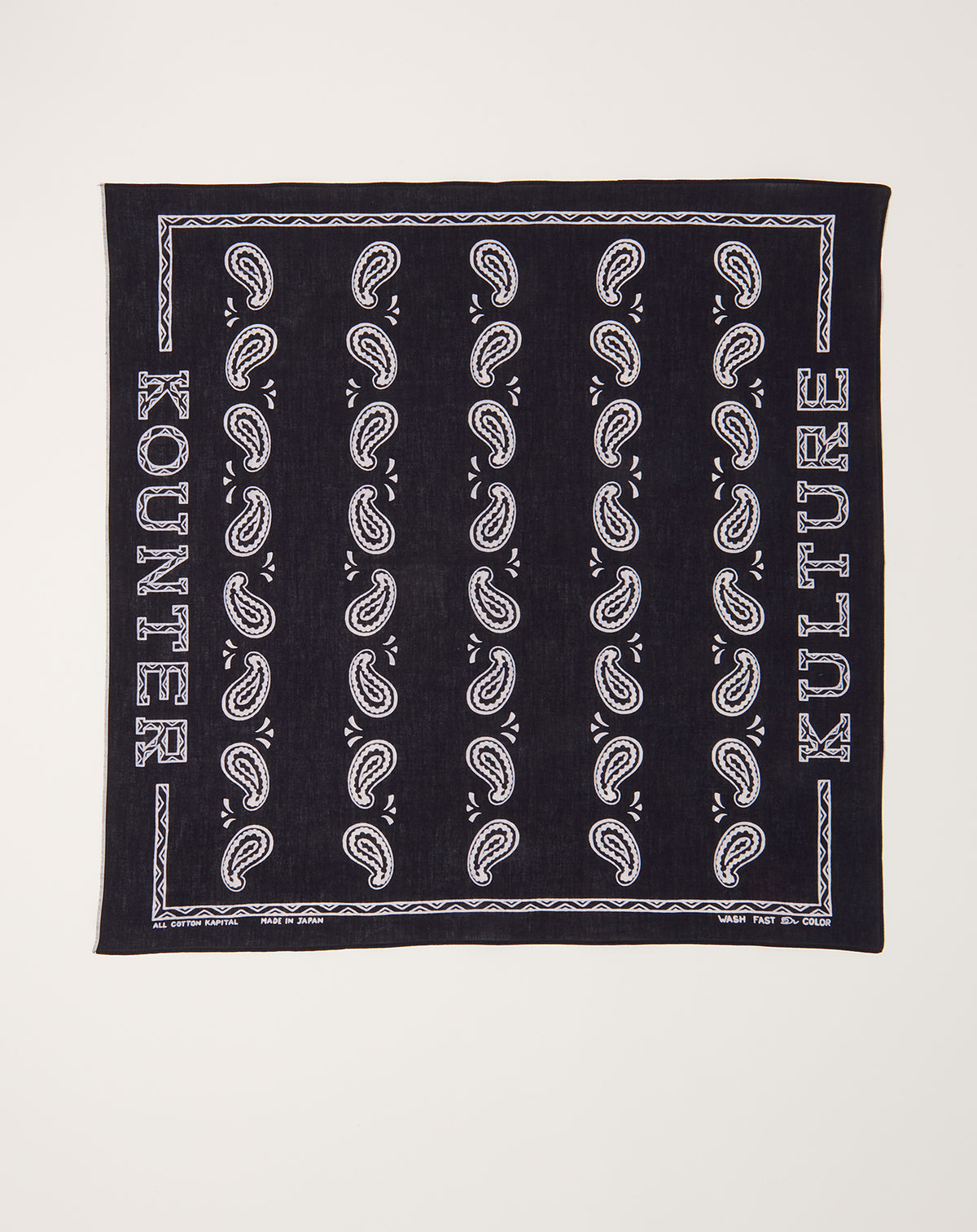 Fastcolor Selvedge Bandana (KOUNTER KULTURE PECOS Paisley) in Black ...