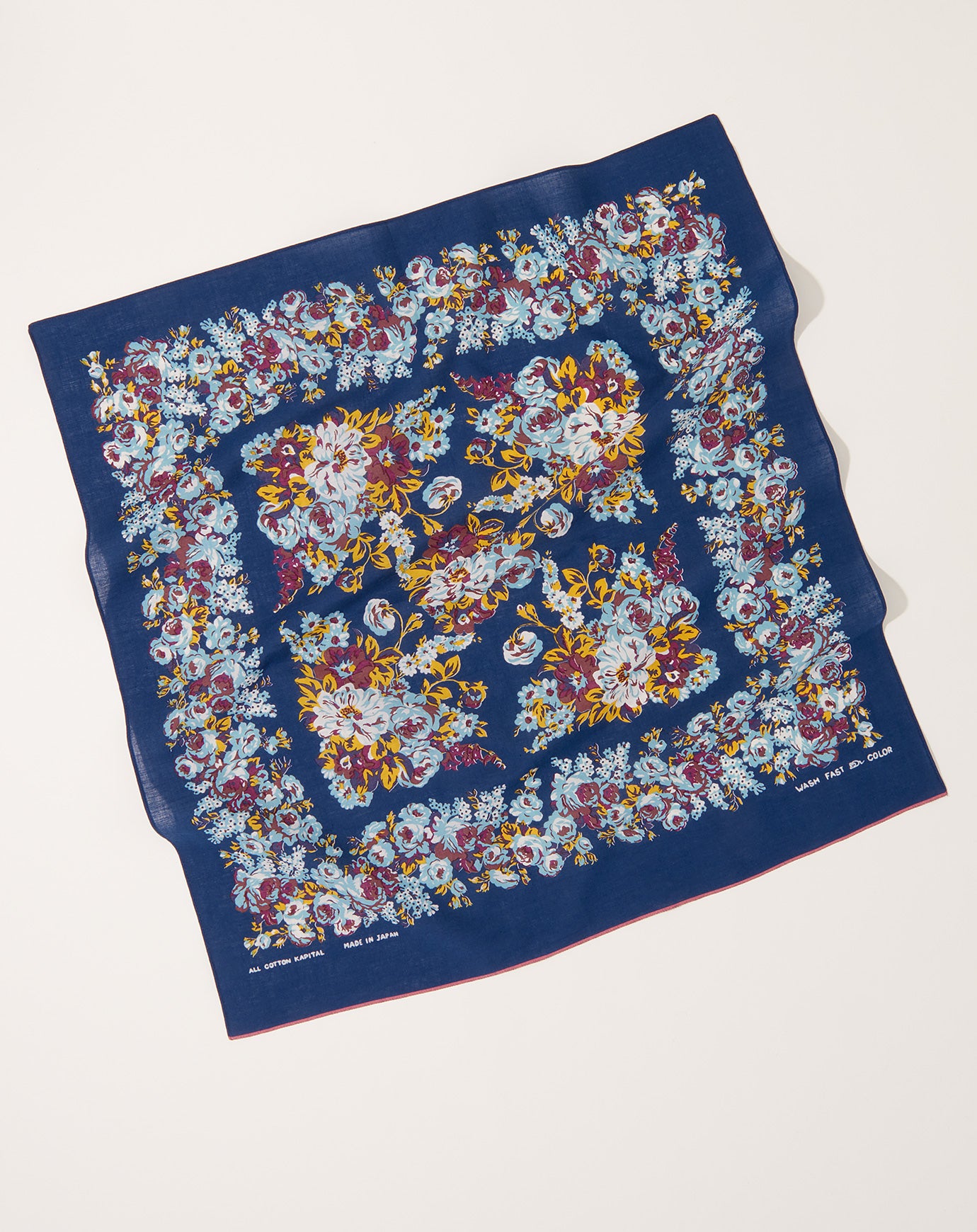 Kapital Fastcolor Selvedge Bandana (NADESHIKO-Champetre) in Navy