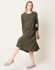 Kapital French Linen Pintucks O'KEEFFE Dress in Khaki