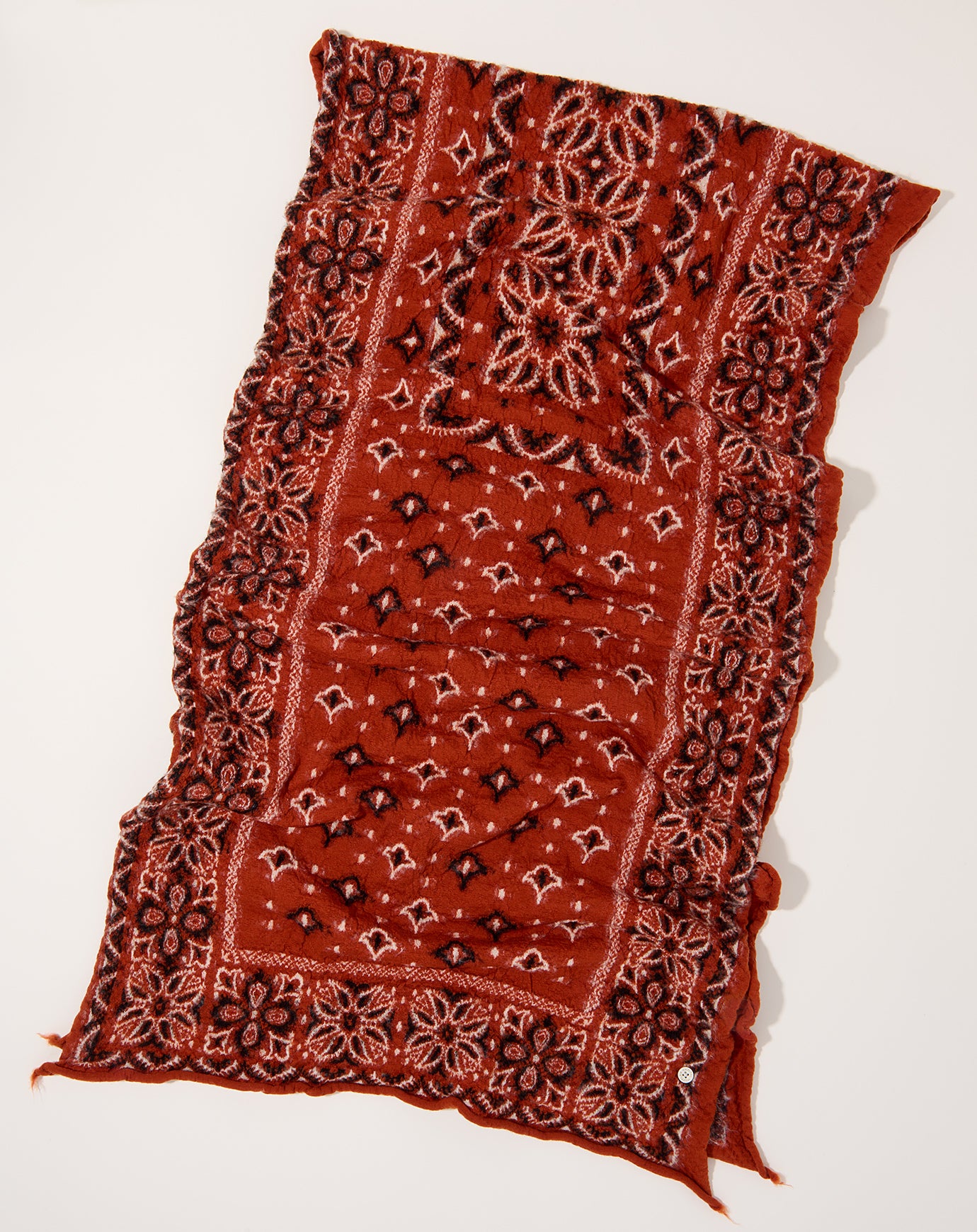 Kapital Fulling Wool Colorful BIG-MAMA BANDANA Scarf in Orange