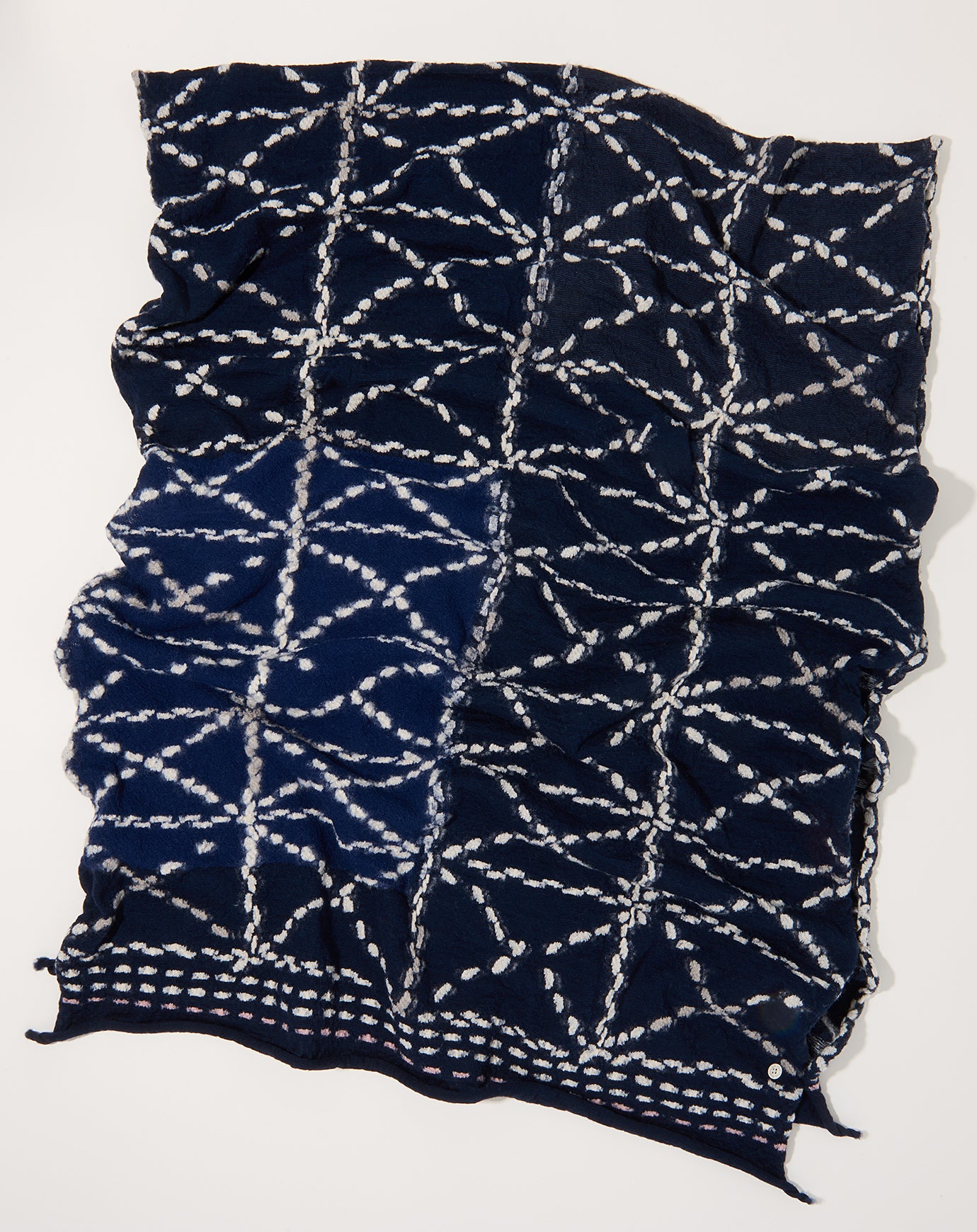 Kapital Fulling Wool SASHIKO Scarf in Navy