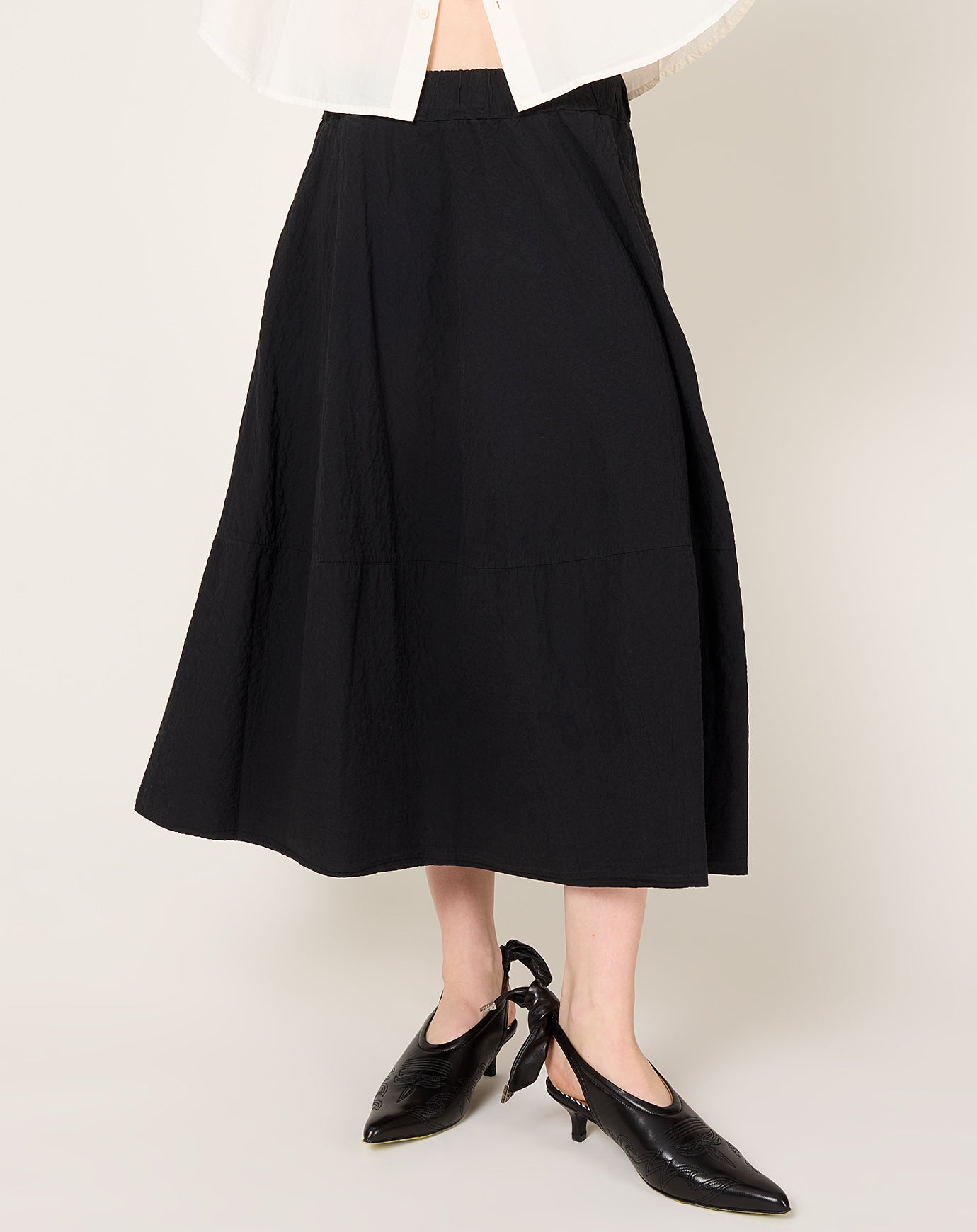 Labo.Art Crinkled Gea Skirt in Black