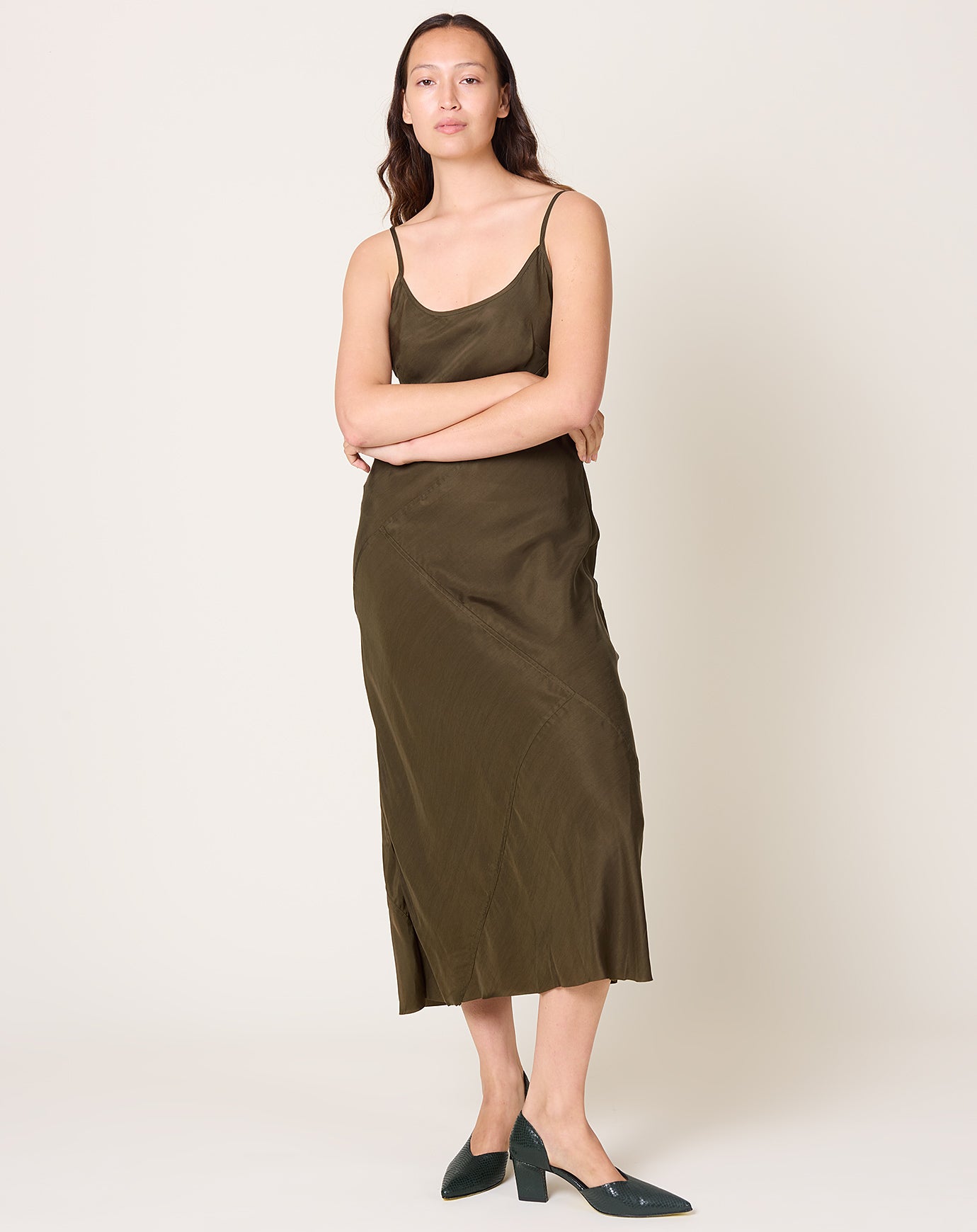 Lauren Manoogian Bias Dress in Olive