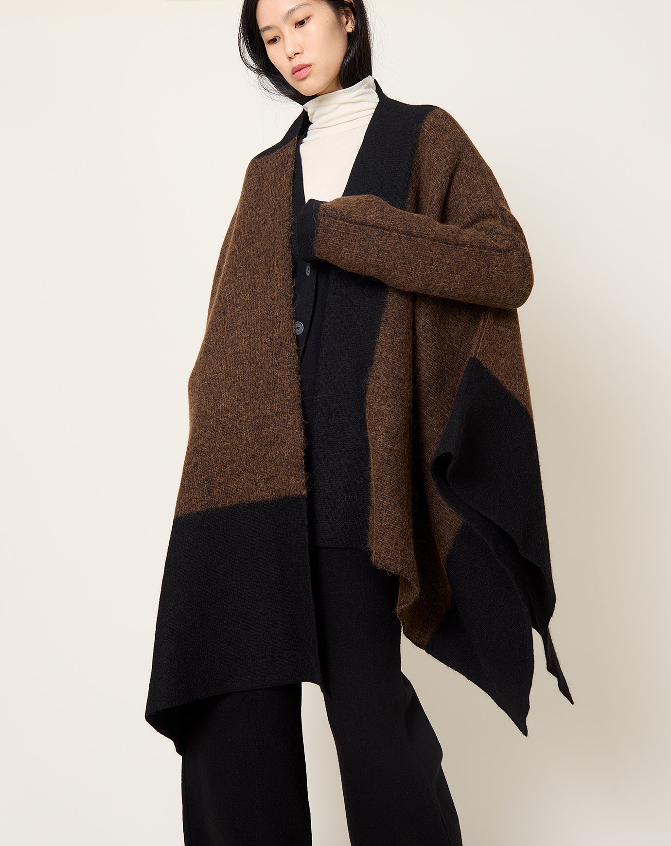 Lauren Manoogian Block Wrap Mantle in Rust Marl & Black