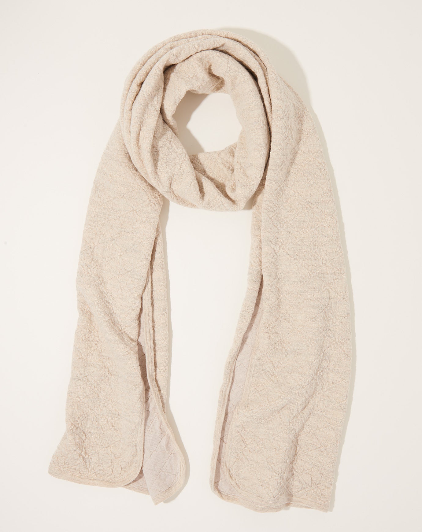 Lauren Manoogian Diamond Quilt Scarf in Ecru