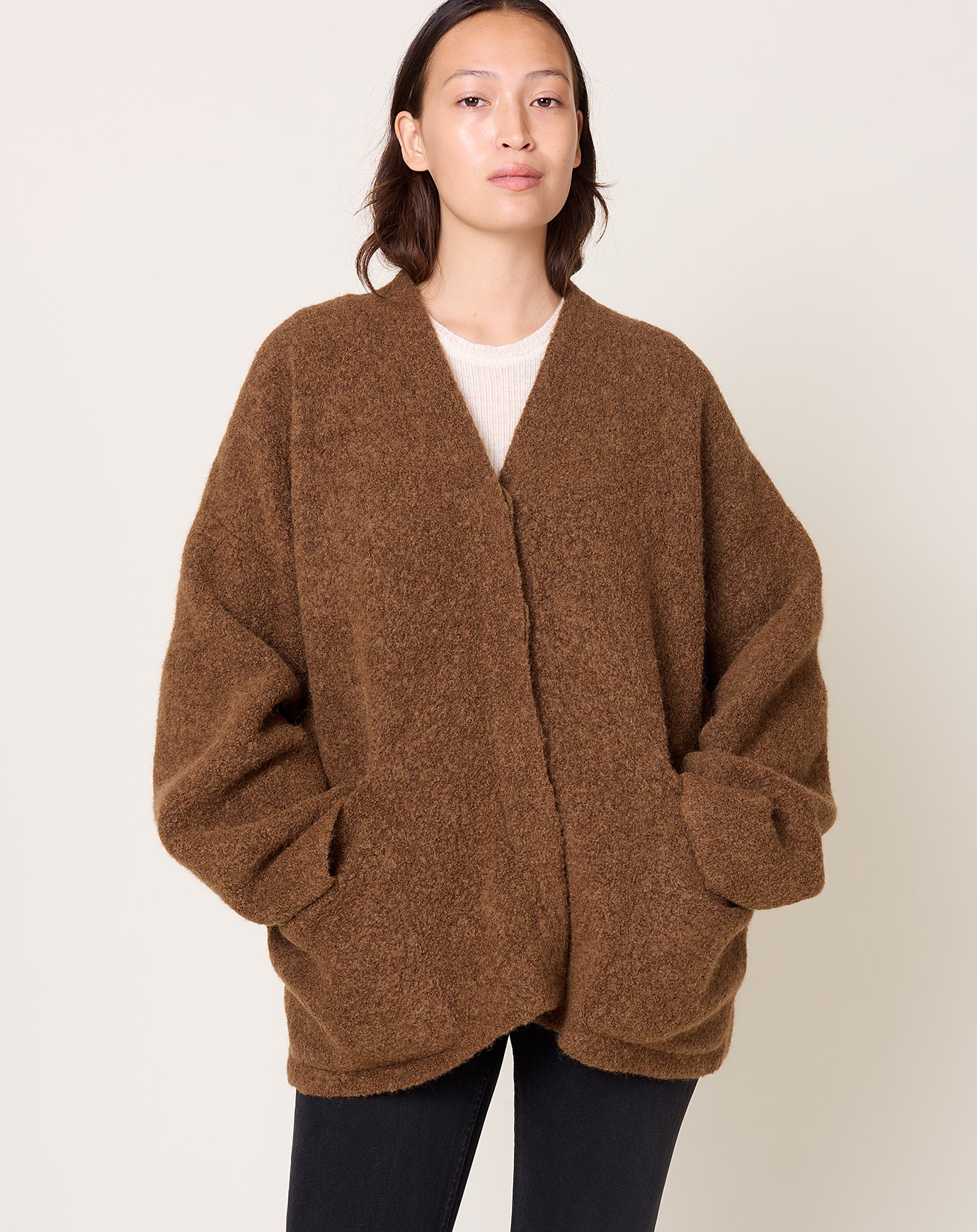 Lauren Manoogian Double Face Cardigan in Rust
