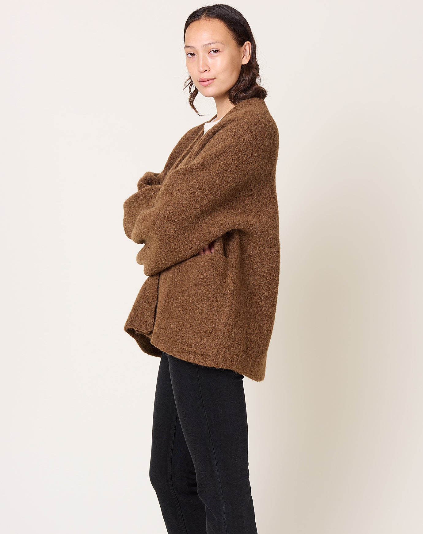 Lauren Manoogian Double Face Cardigan in Rust