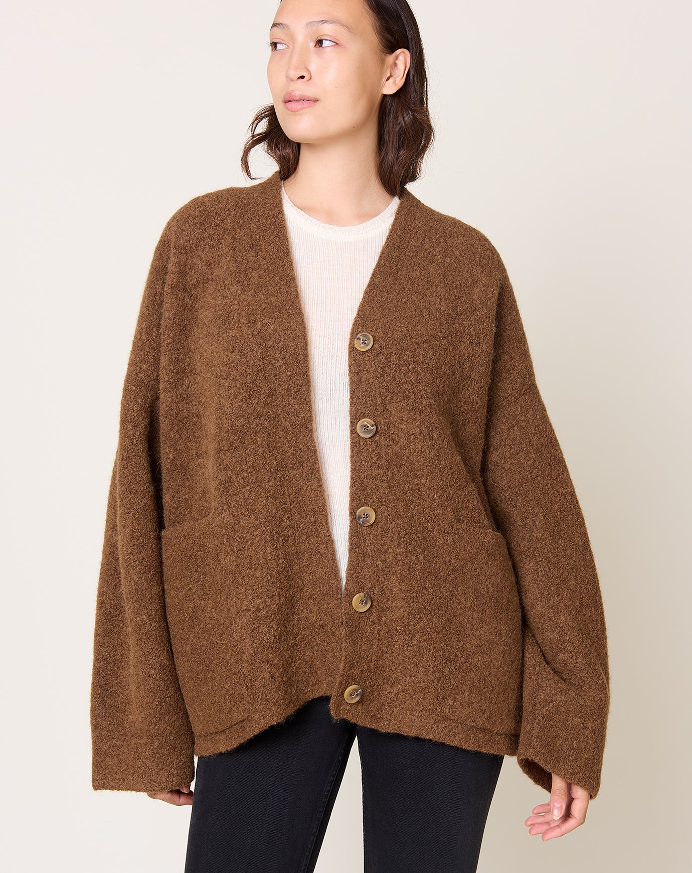 Lauren Manoogian Double Face Cardigan in Rust