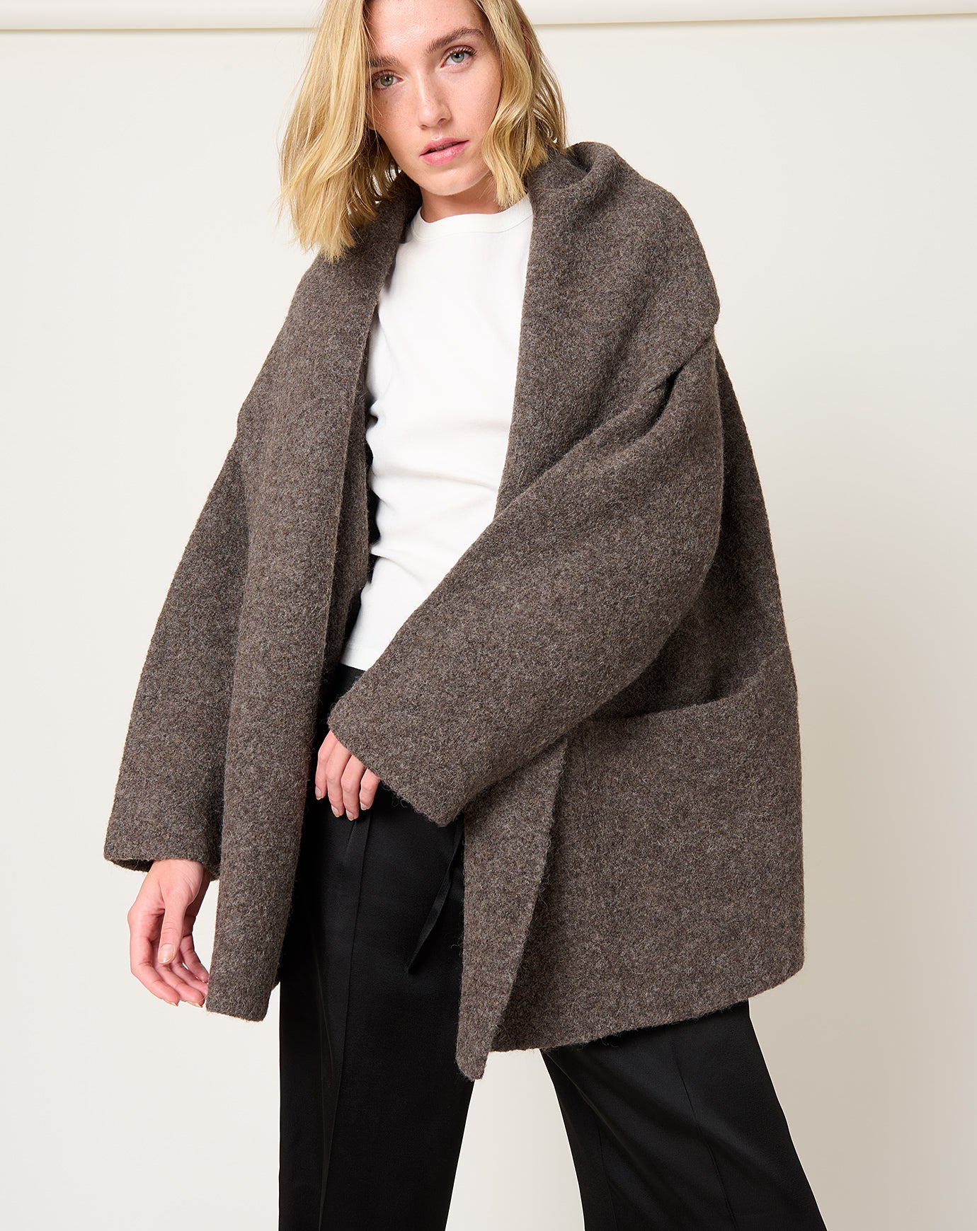 Lauren Manoogian Double Face Coat in Blackened