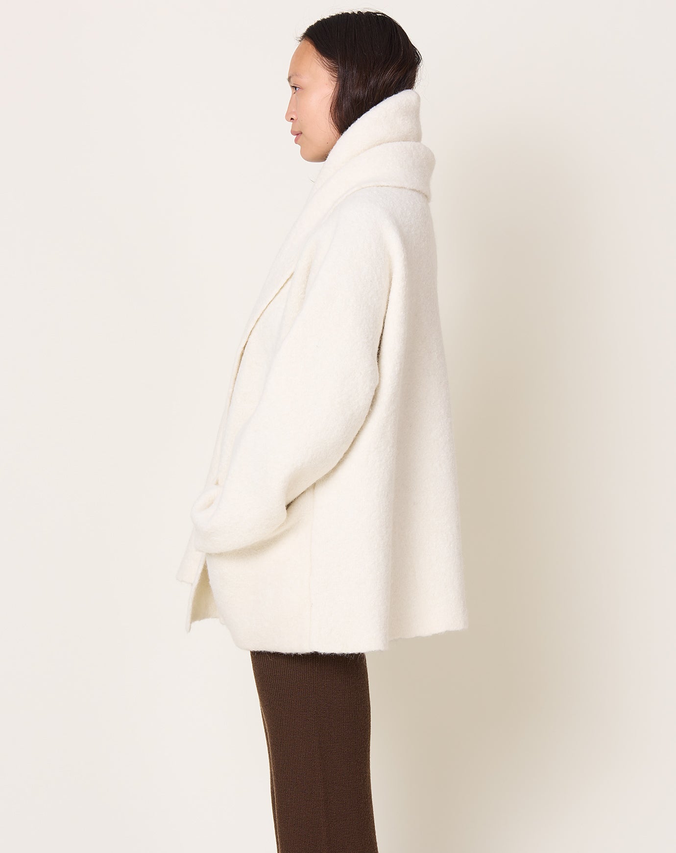 Lauren Manoogian Double Face Coat in Raw White