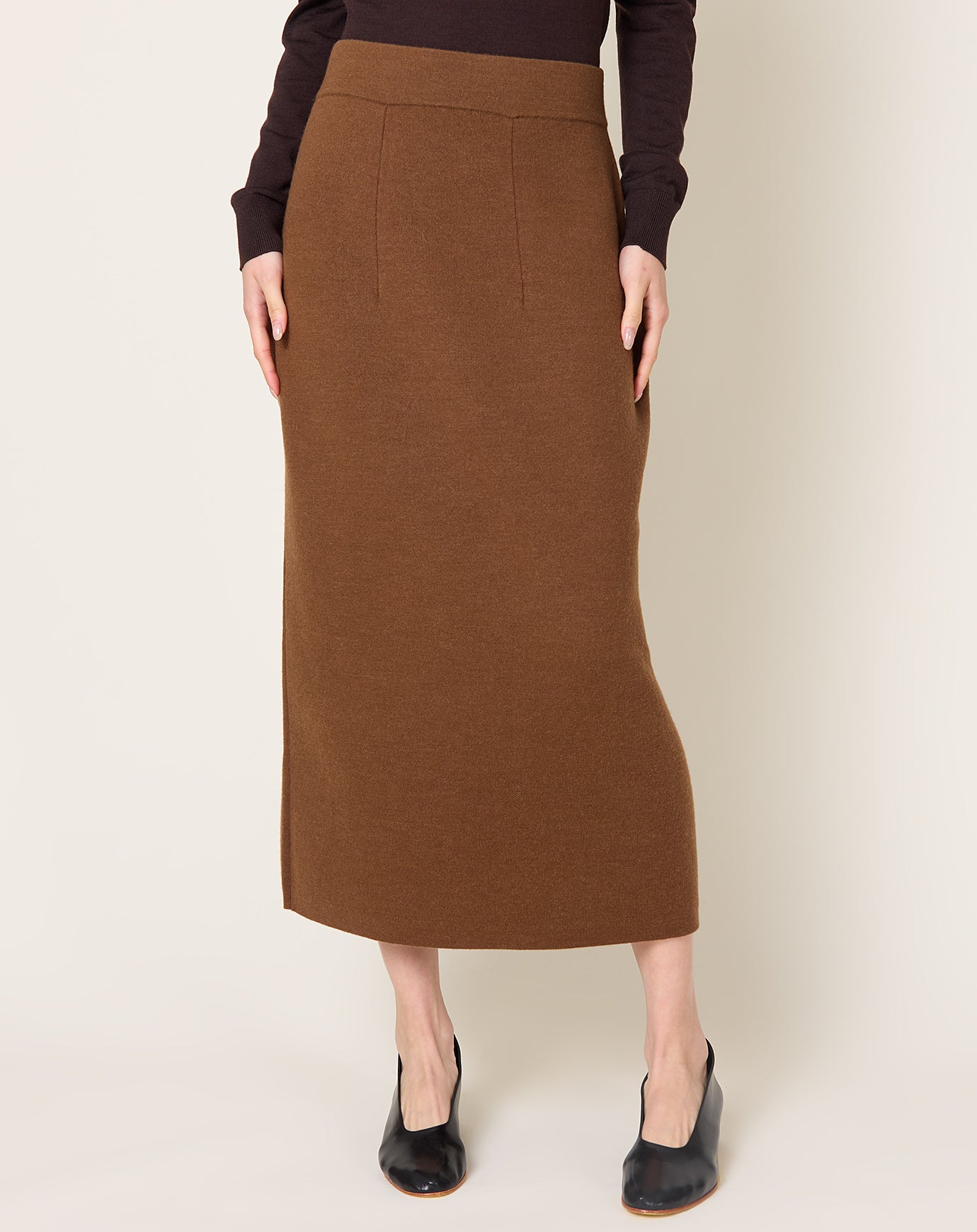 Lauren Manoogian Double Knit Hip Skirt in Rust