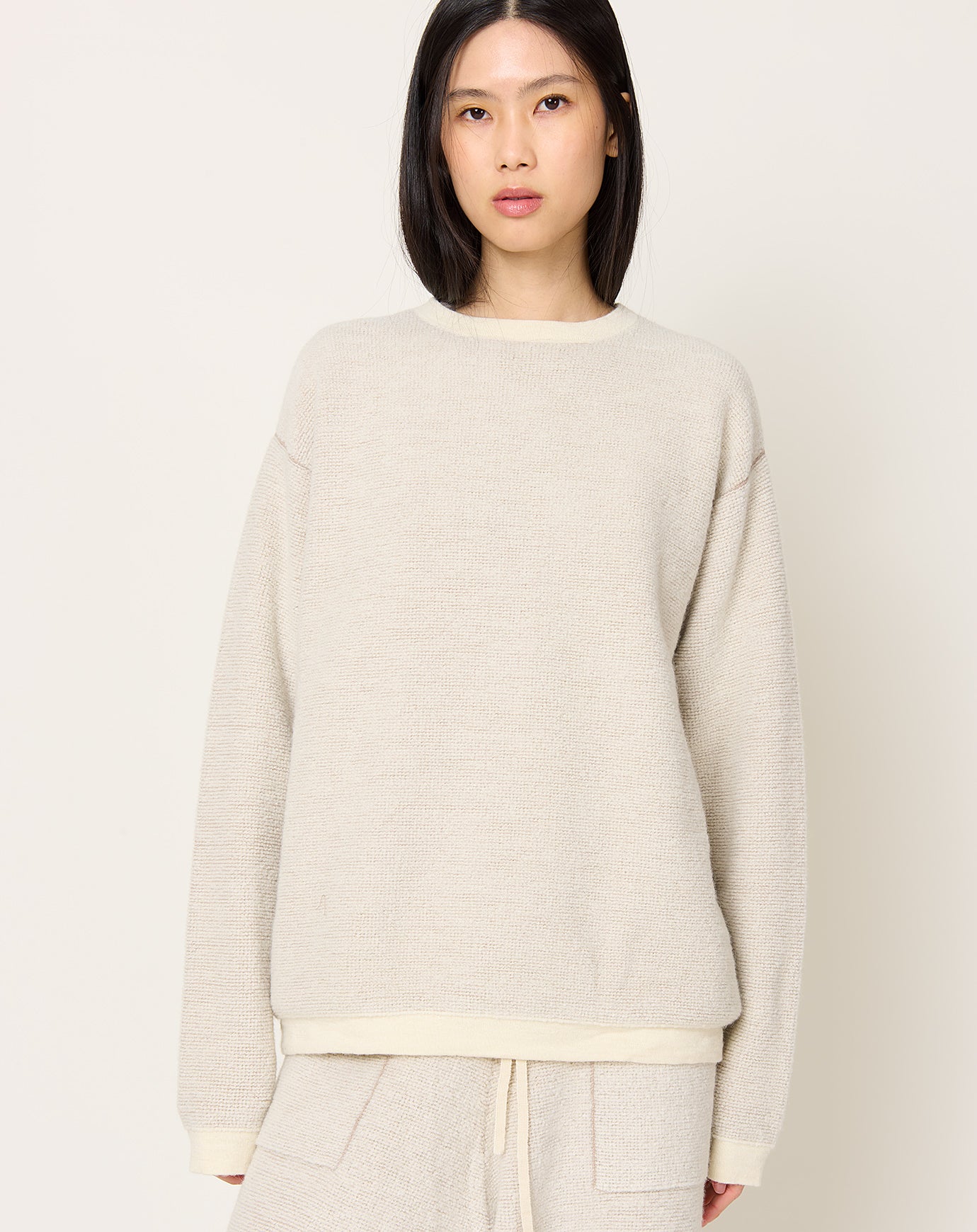 Lauren Manoogian Fine Terry Crewneck in Raw White