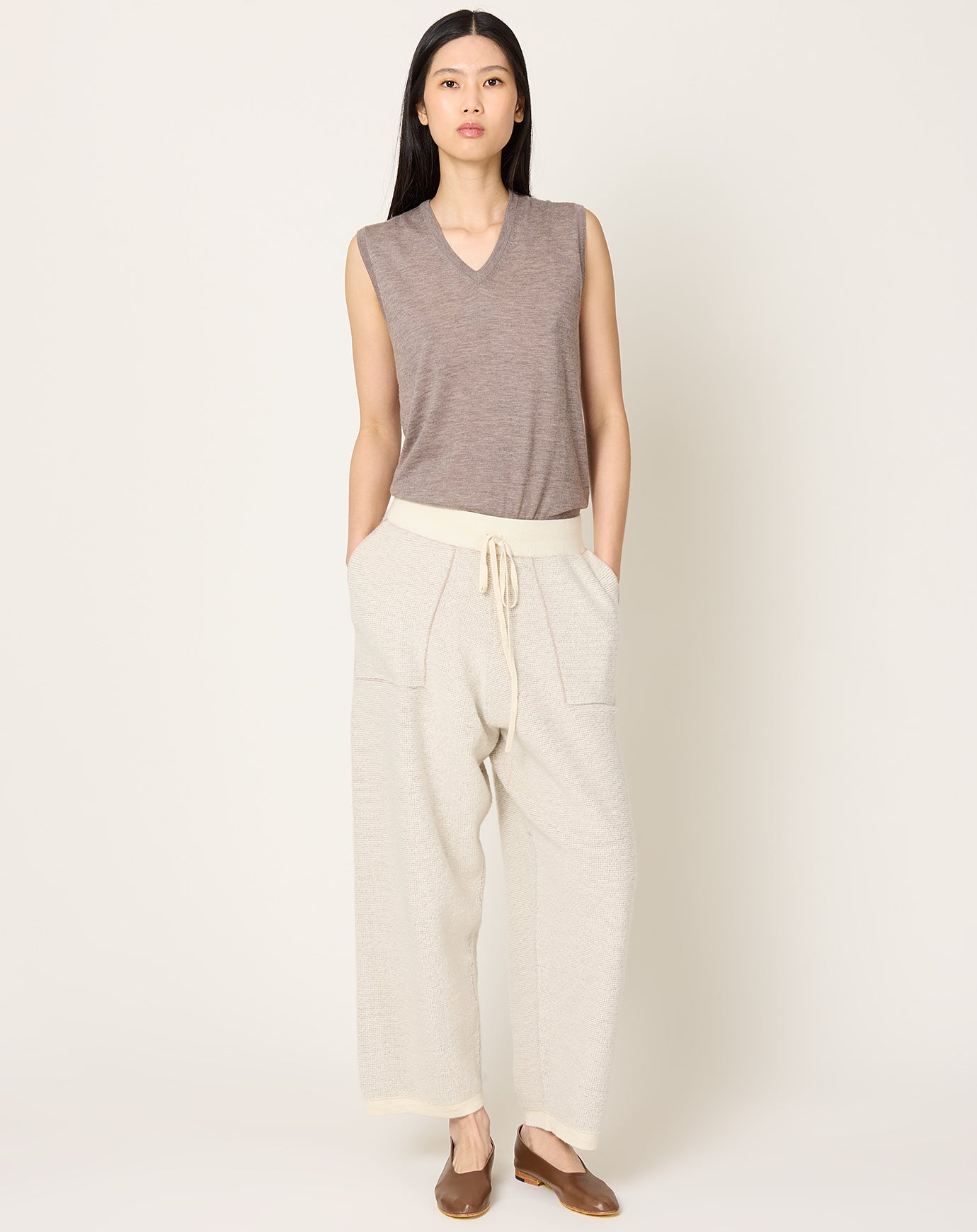 Lauren Manoogian Fine Terry Trouser in Raw White