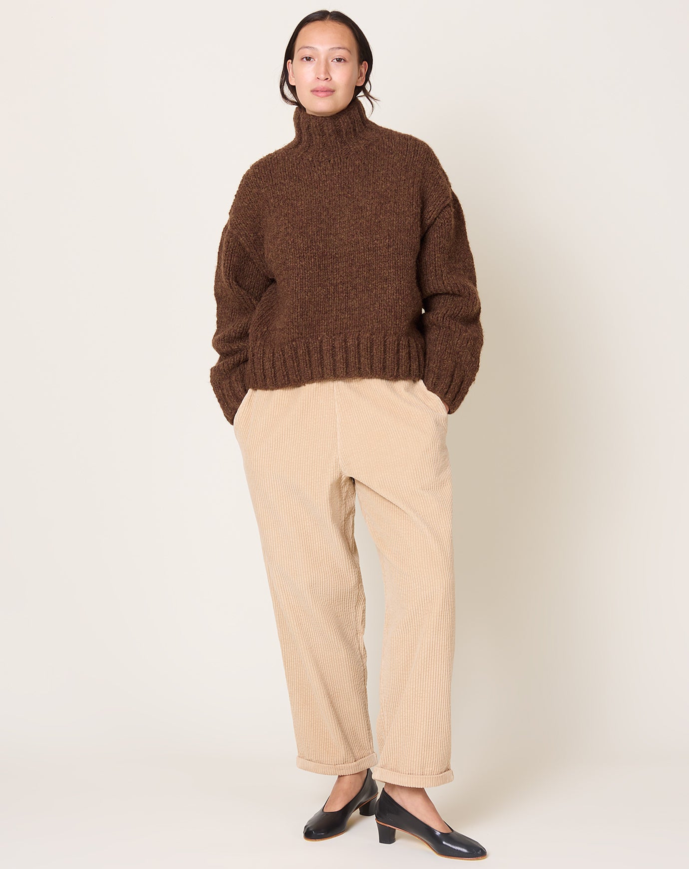 Lauren Manoogian Handknit Mockneck in Rust Melange