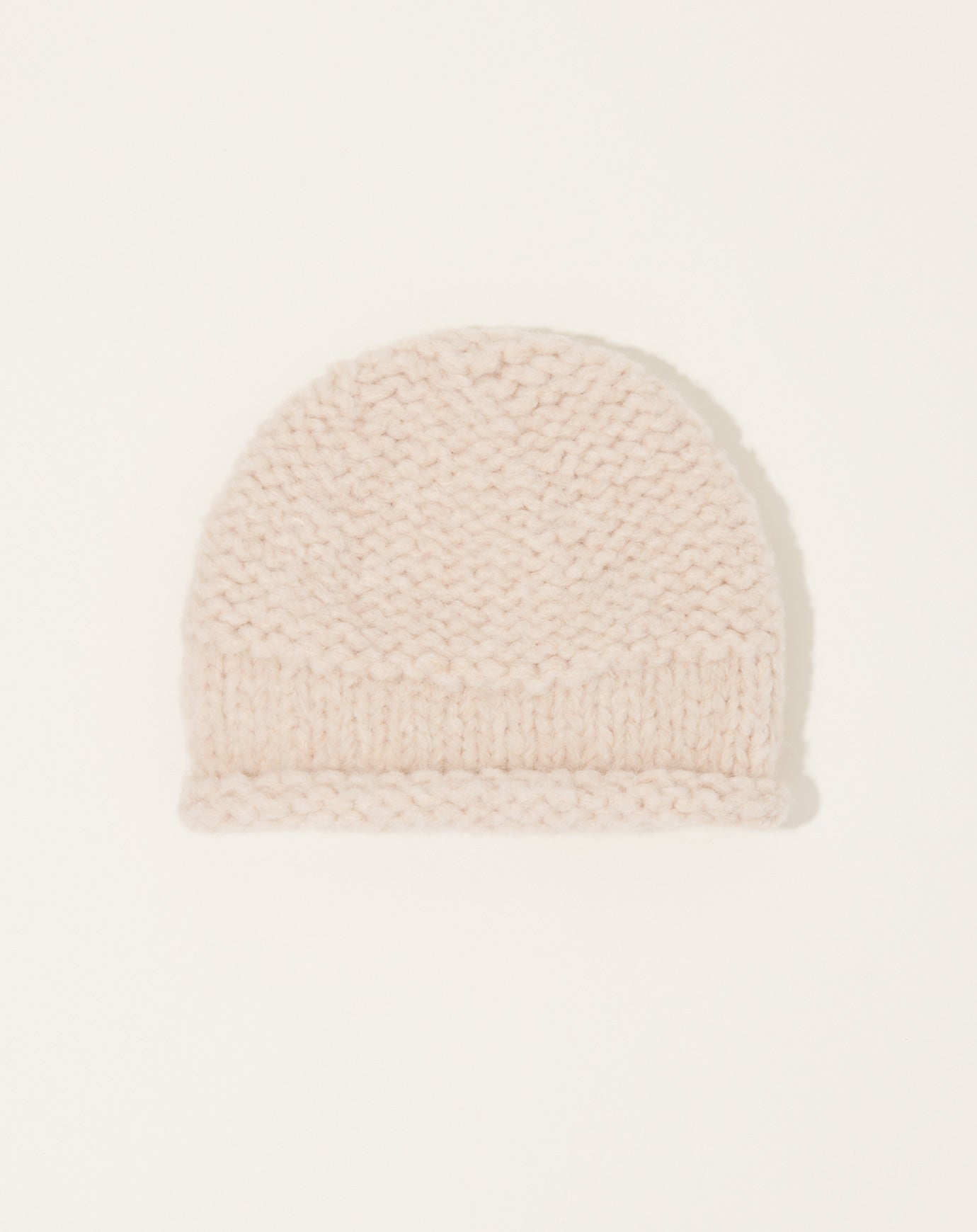 Lauren Manoogian Handknit Purl Roll Hat in Alabaster