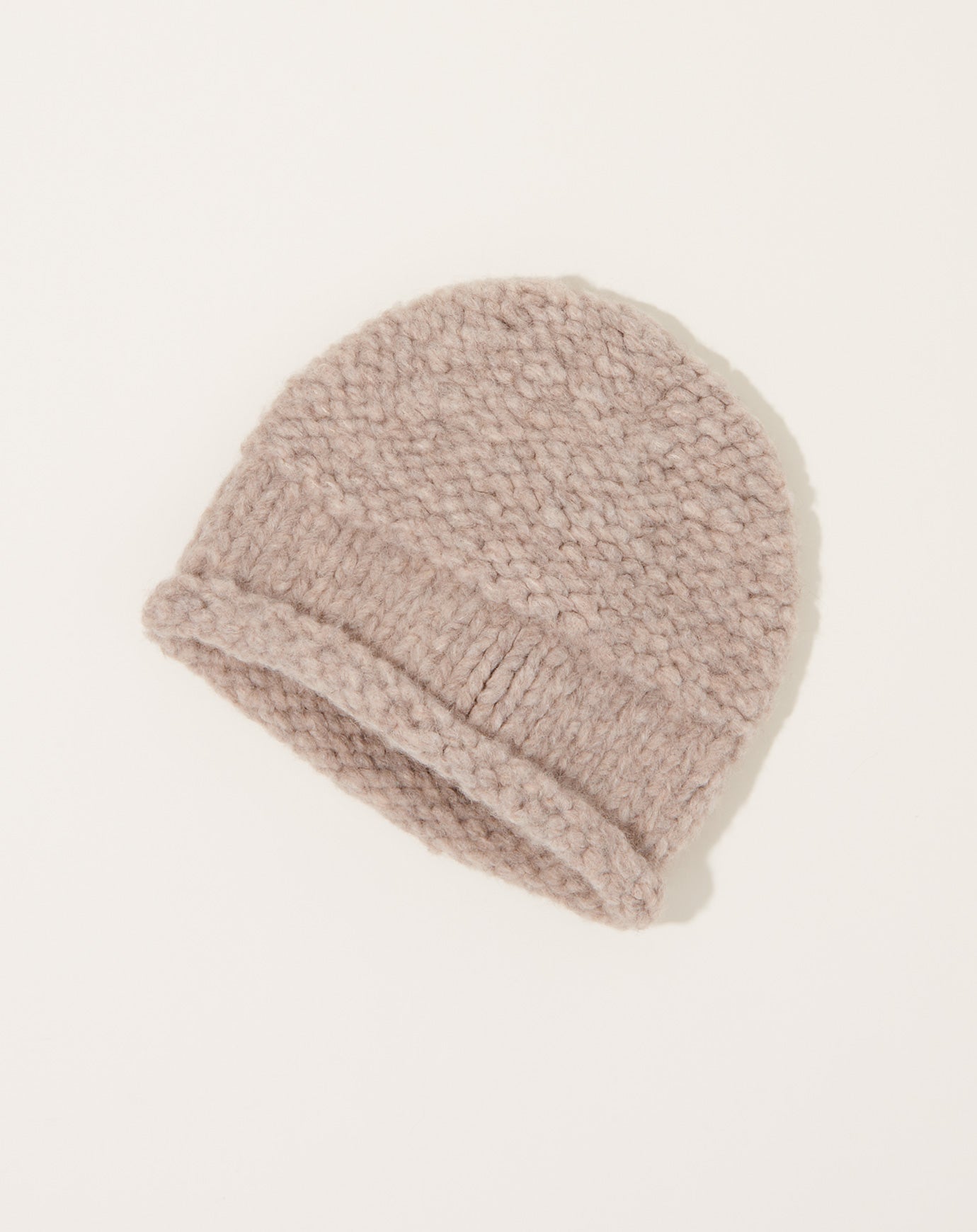 Lauren Manoogian Handknit Purl Roll Hat in Dust