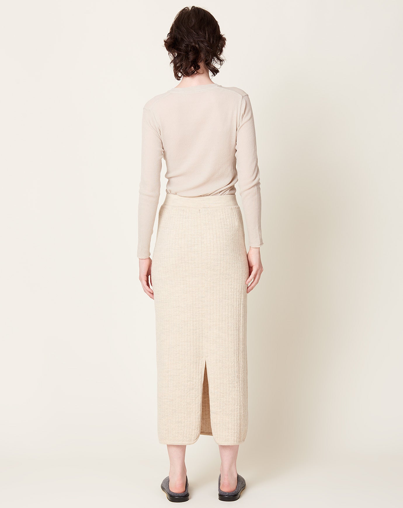 Lauren Manoogian Line Quilt Skirt in Ecru