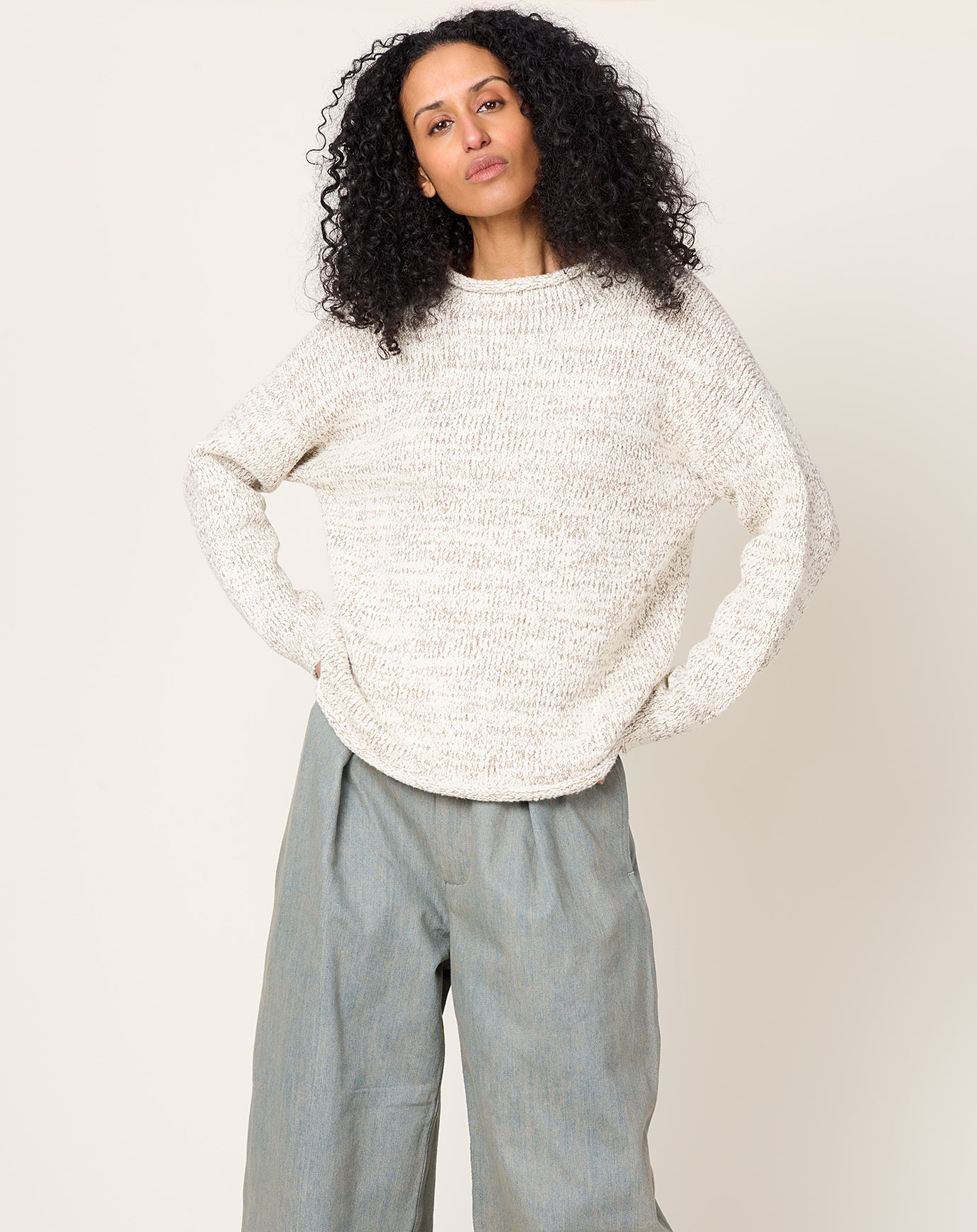 Lauren Manoogian Marl Rollneck in Raw White