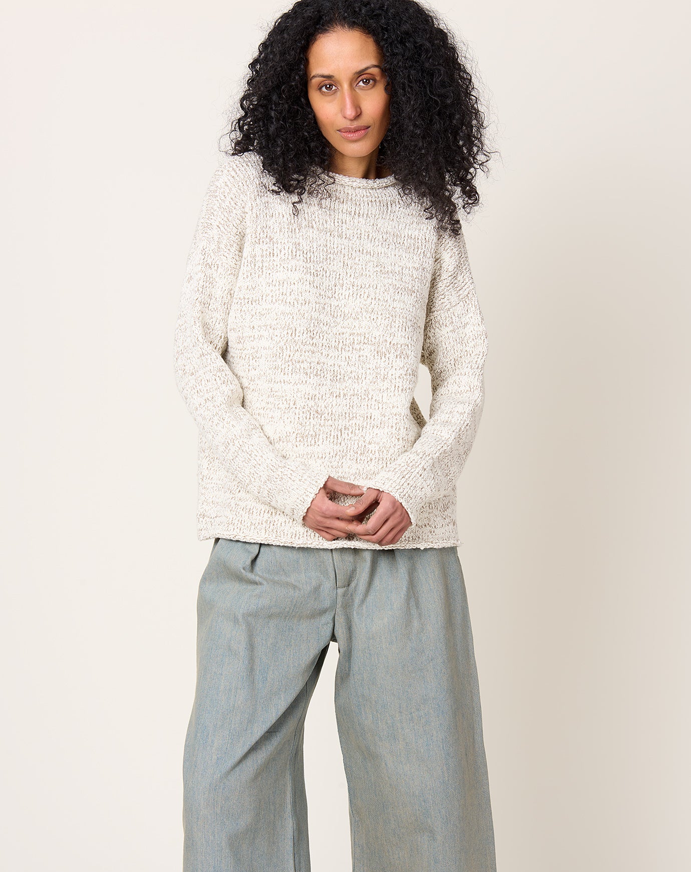 Lauren Manoogian Marl Rollneck in Raw White