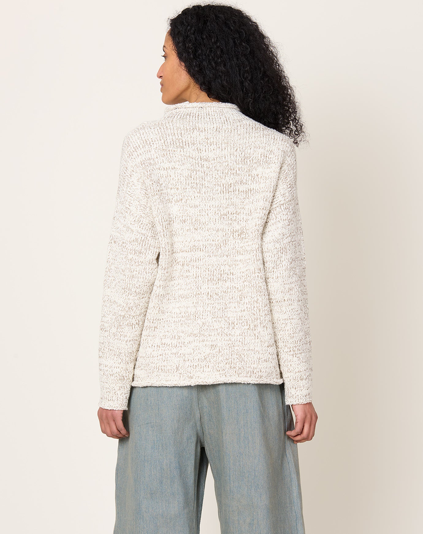 Lauren Manoogian Marl Rollneck in Raw White