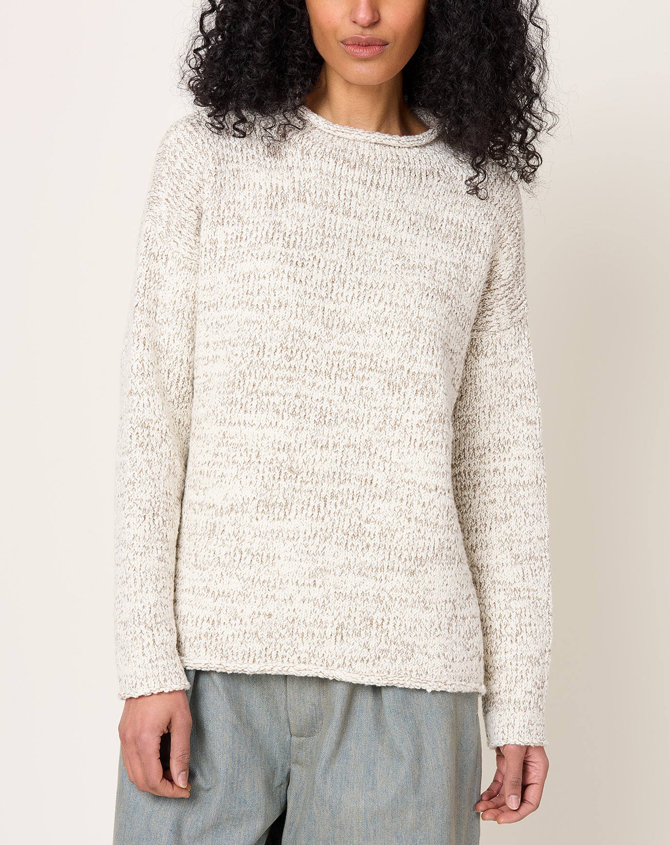 Lauren Manoogian Marl Rollneck in Raw White