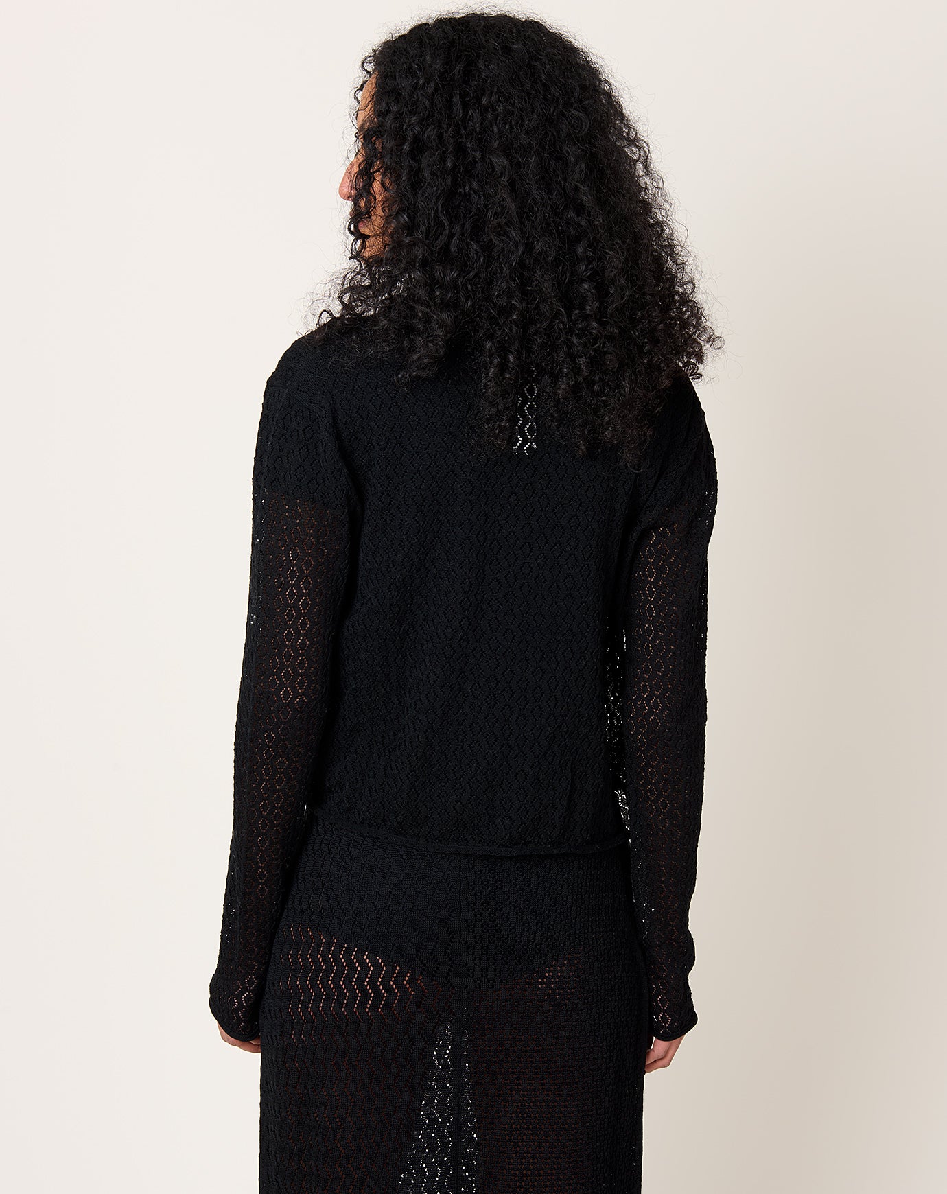 Lauren Manoogian Pointelle Cardigan in Black