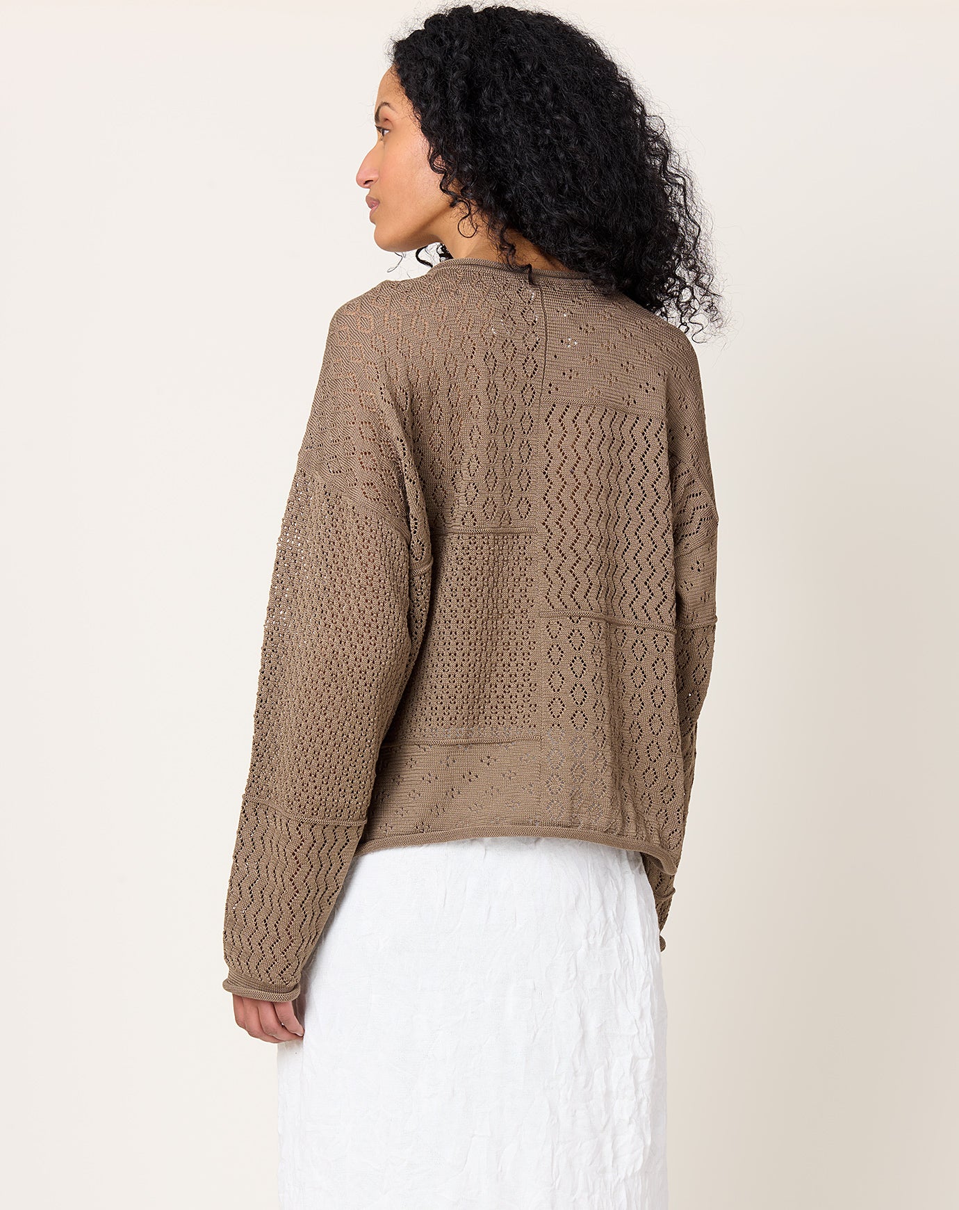 Lauren Manoogian Mix Pointelle Crewneck in Mud