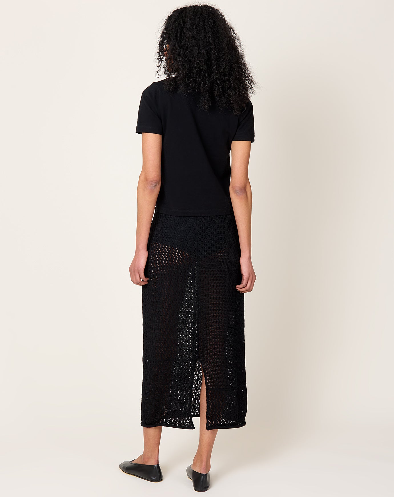 Lauren Manoogian Mix Pointelle Skirt in Black