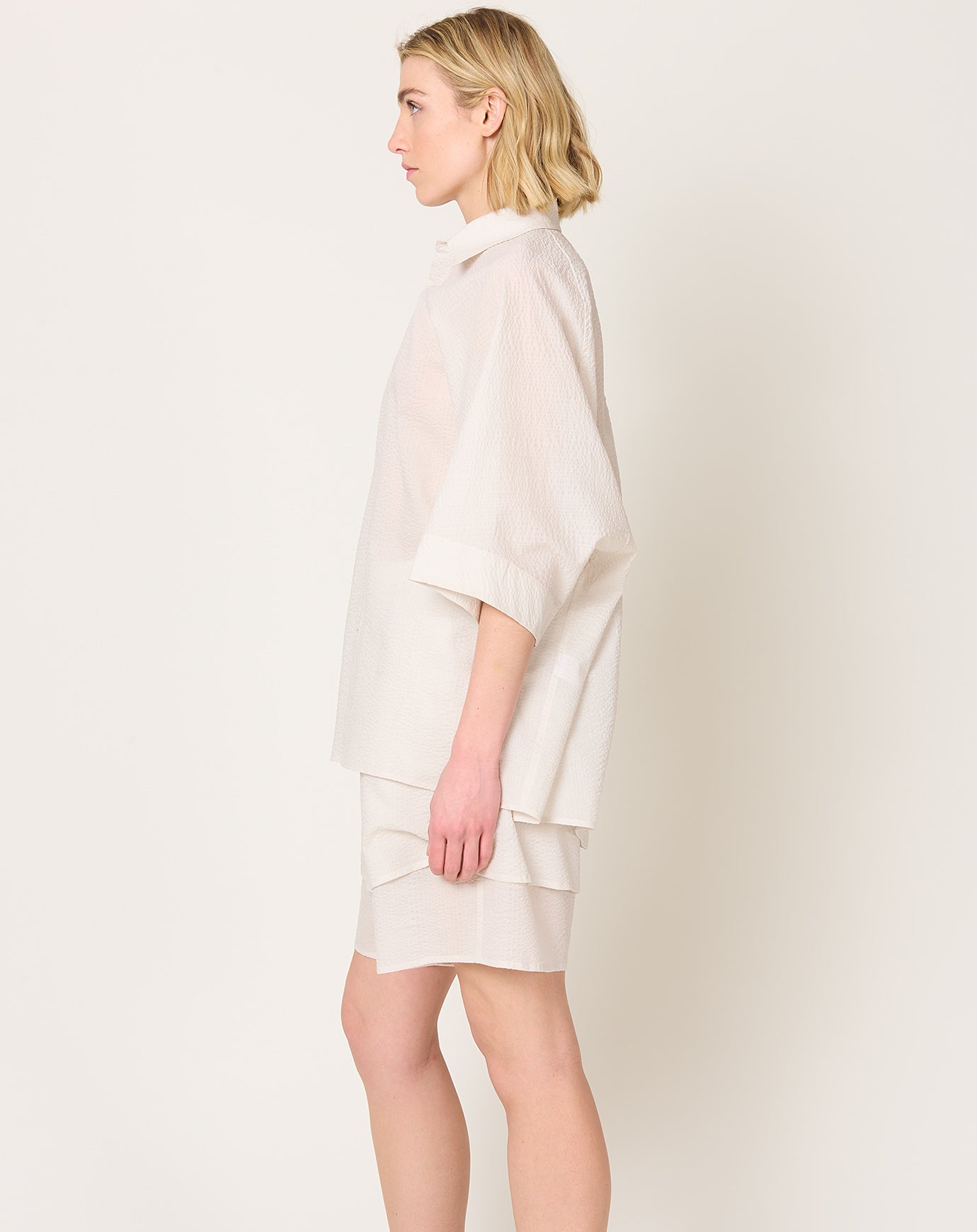 Lauren Manoogian Pebbled Shirt in Plaster