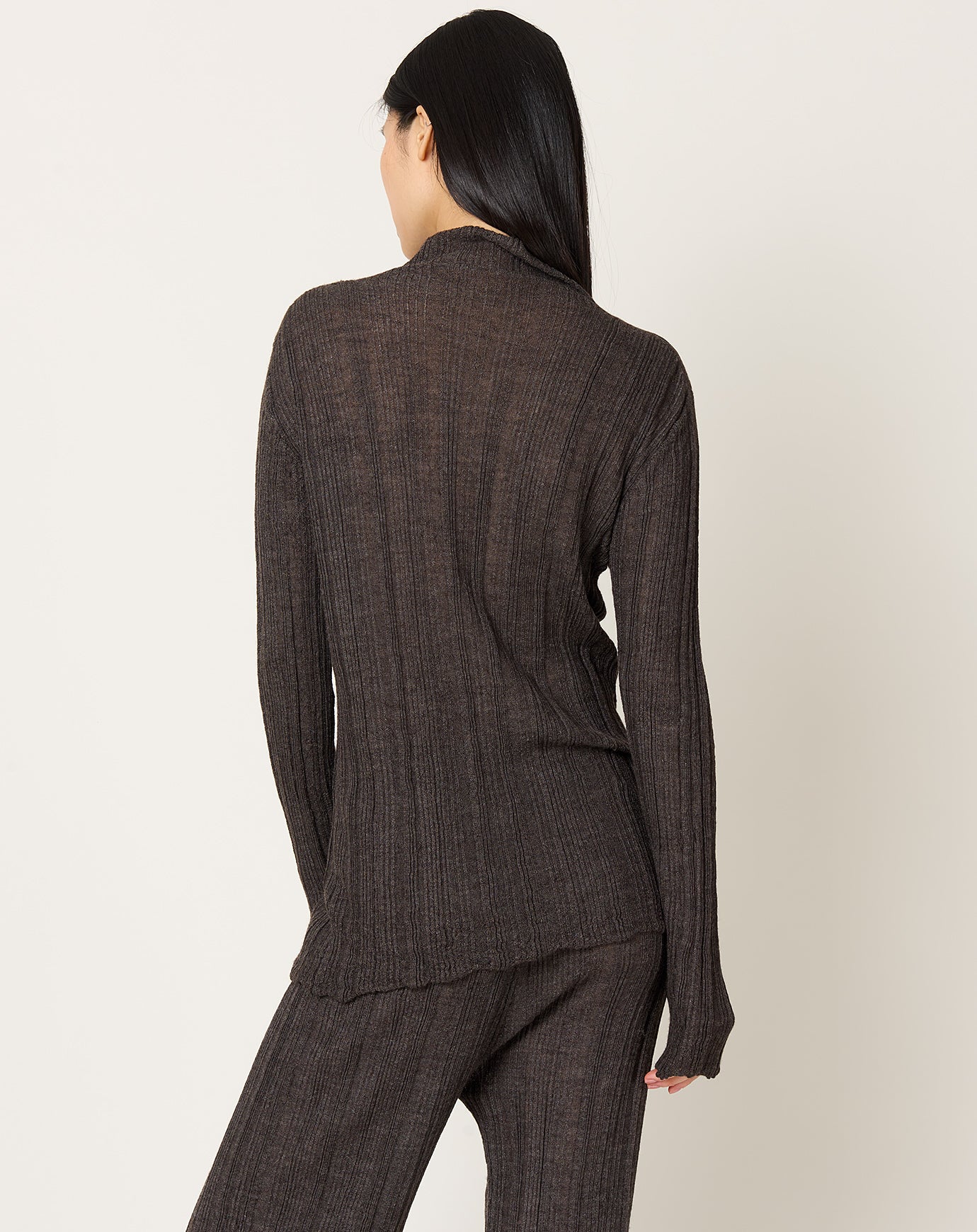 Lauren Manoogian Plisse Mockneck in Blackened