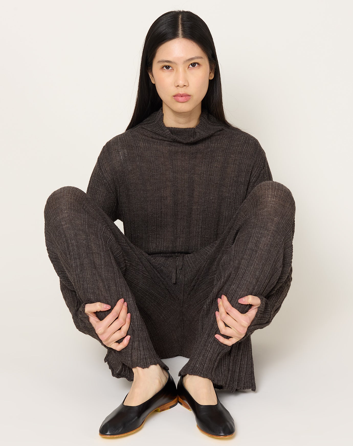 Lauren Manoogian Plisse Mockneck in Blackened