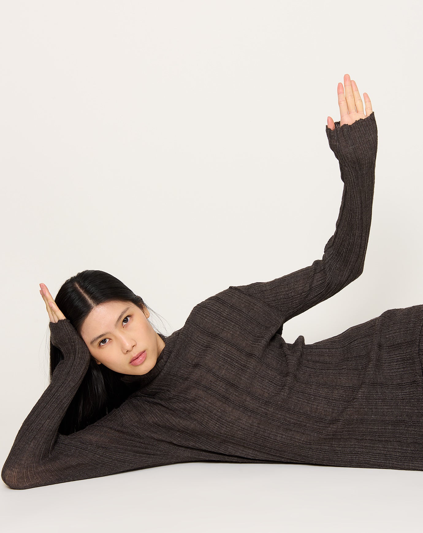 Lauren Manoogian Plisse Mockneck in Blackened