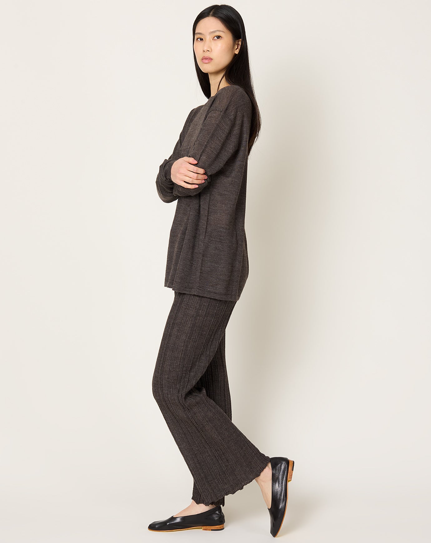 Lauren Manoogian Plisse Pants in Blackened